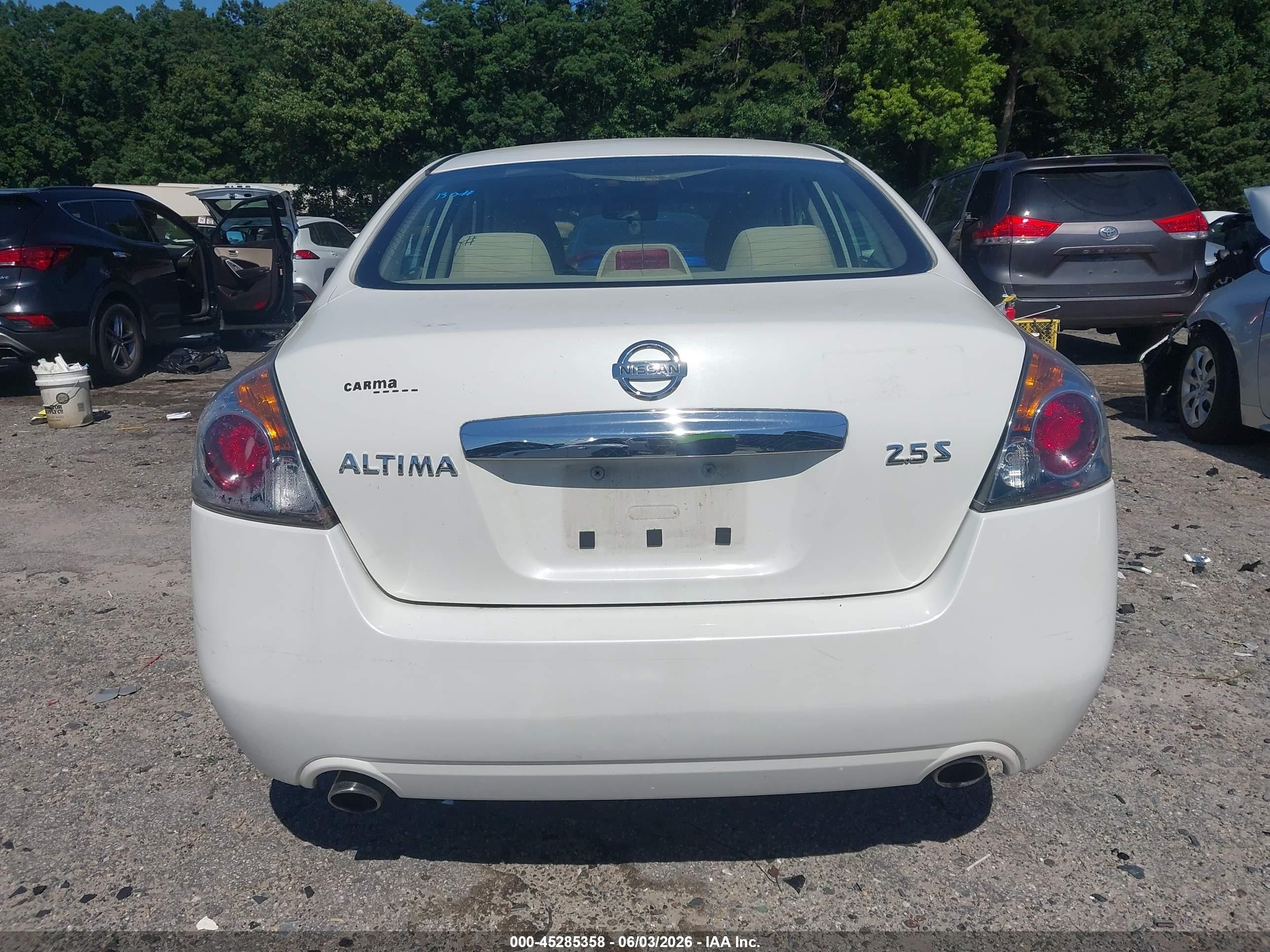 2012 Nissan Altima 2.5 S White vin: 1N4AL2AP9CC118348