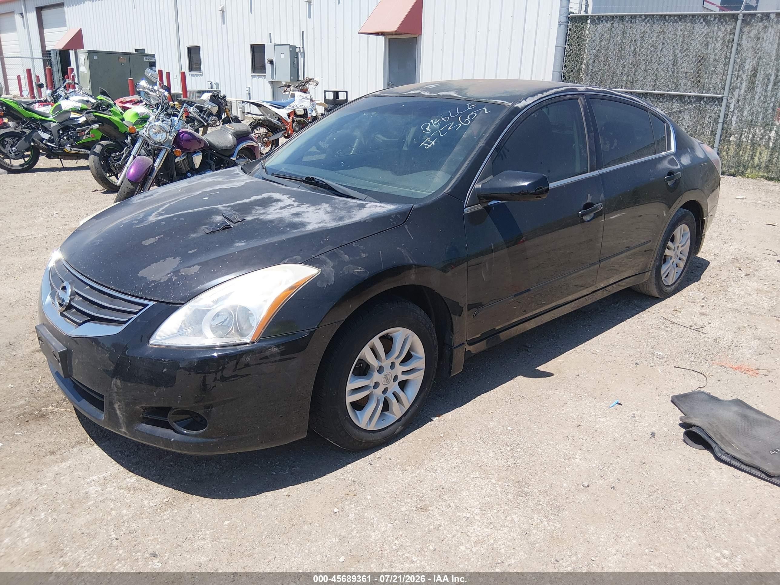 2012 Nissan Altima 2.5 S Black vin: 1N4AL2AP9CN429833