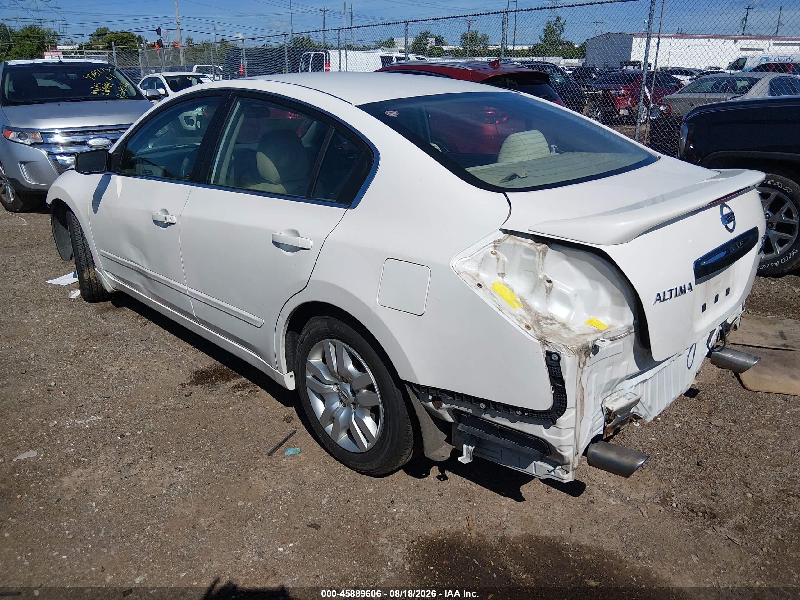 2012 Nissan Altima 2.5 S White vin: 1N4AL2AP9CN439553