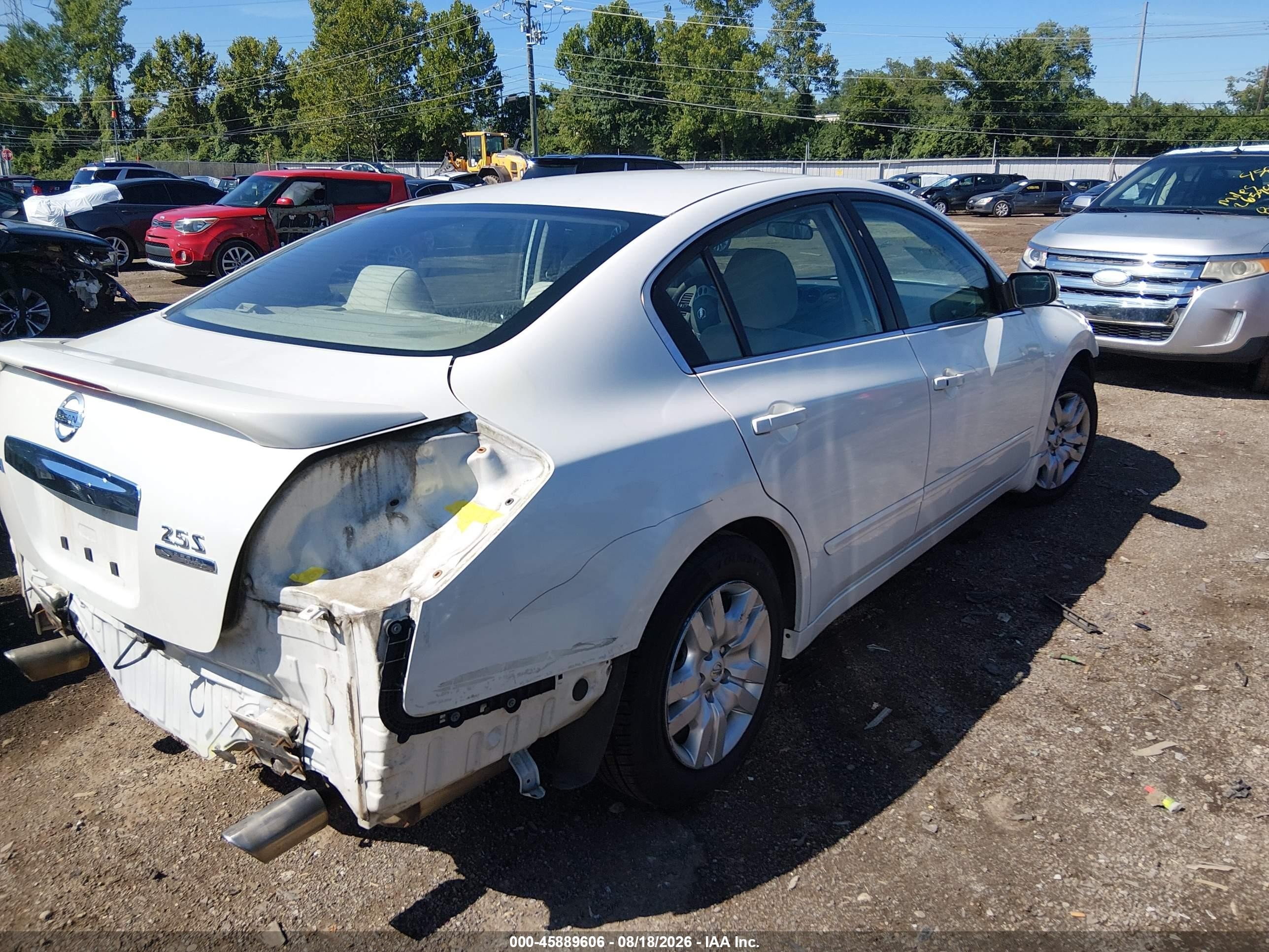 2012 Nissan Altima 2.5 S White vin: 1N4AL2AP9CN439553
