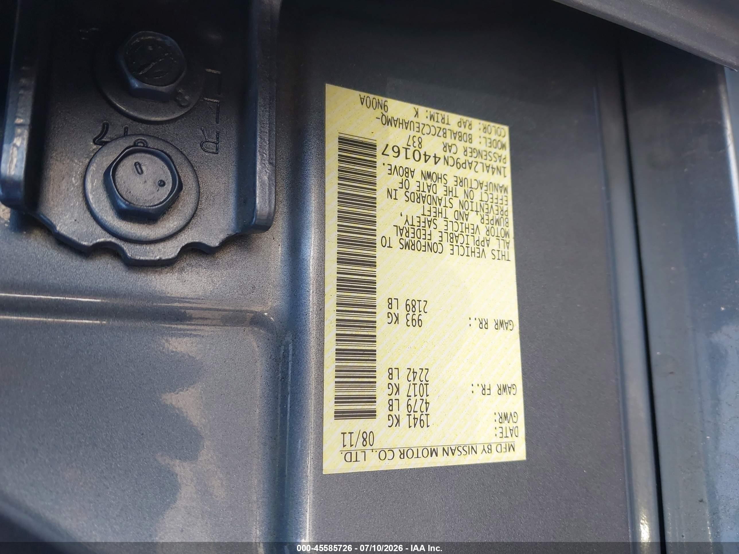 2012 Nissan Altima 2.5 S Light Blue vin: 1N4AL2AP9CN440167