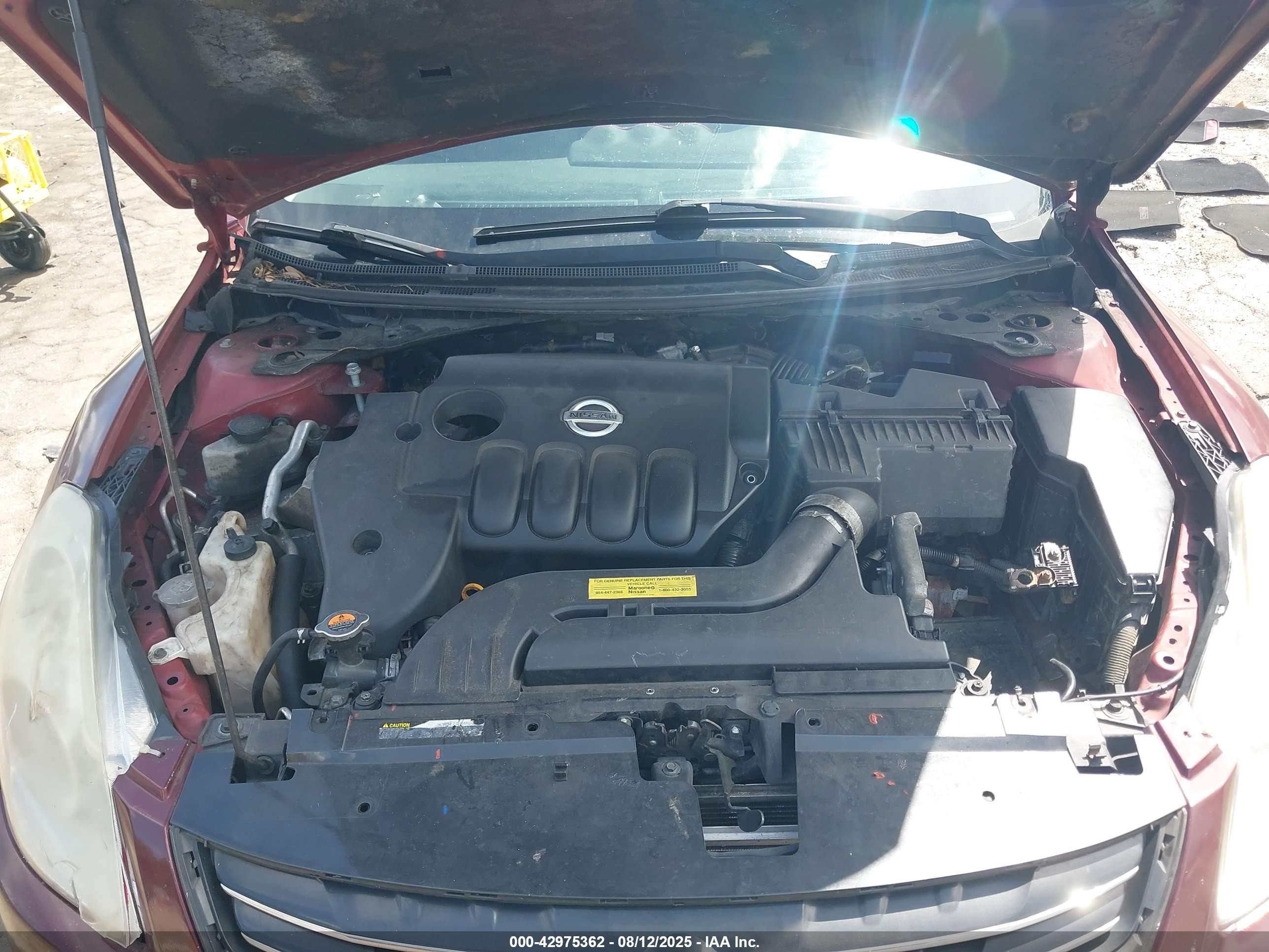 2012 Nissan Altima 2.5 S Темно-бордовый vin: 1N4AL2AP9CN457387