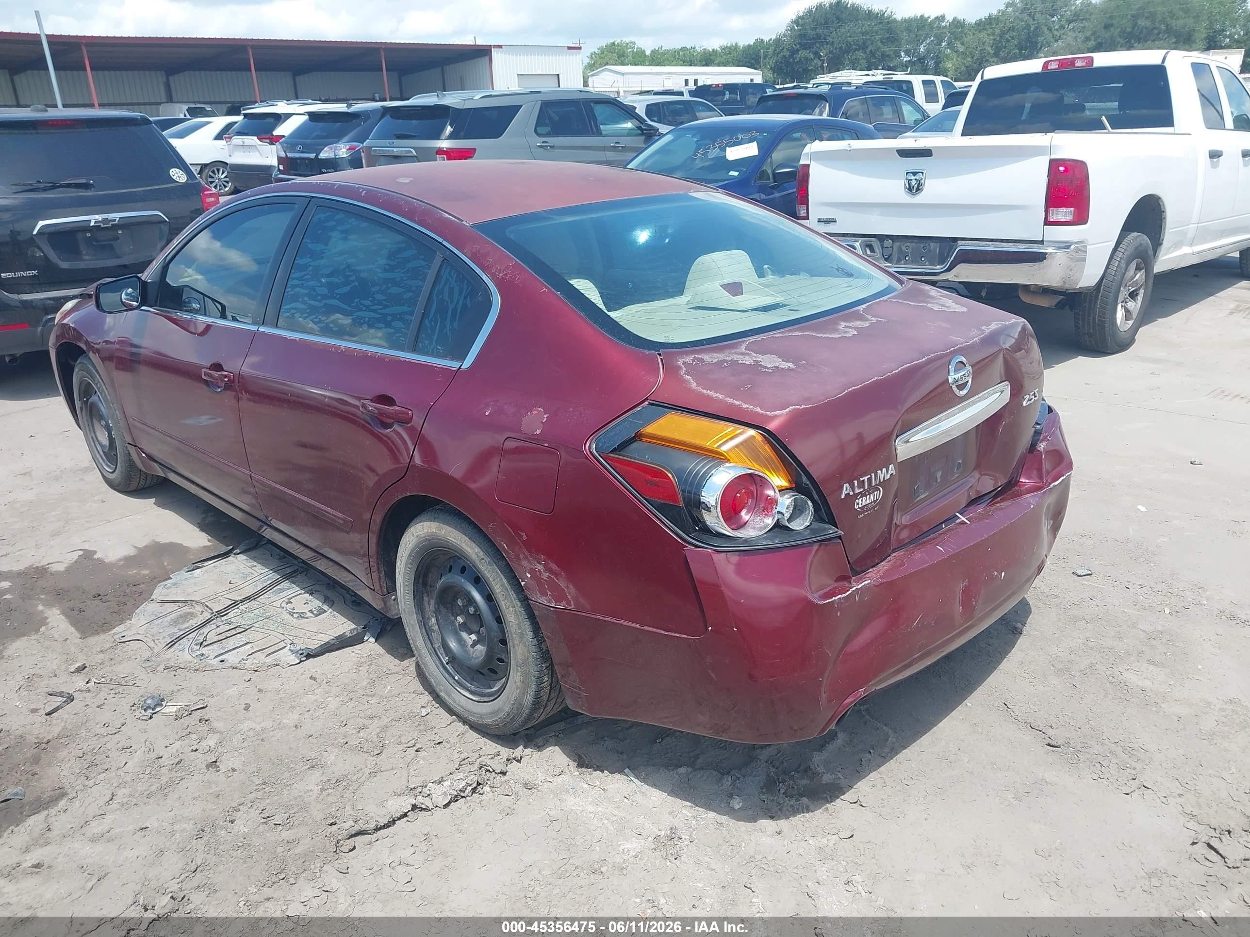 2012 Nissan Altima 2.5 S Burgundy vin: 1N4AL2AP9CN492754