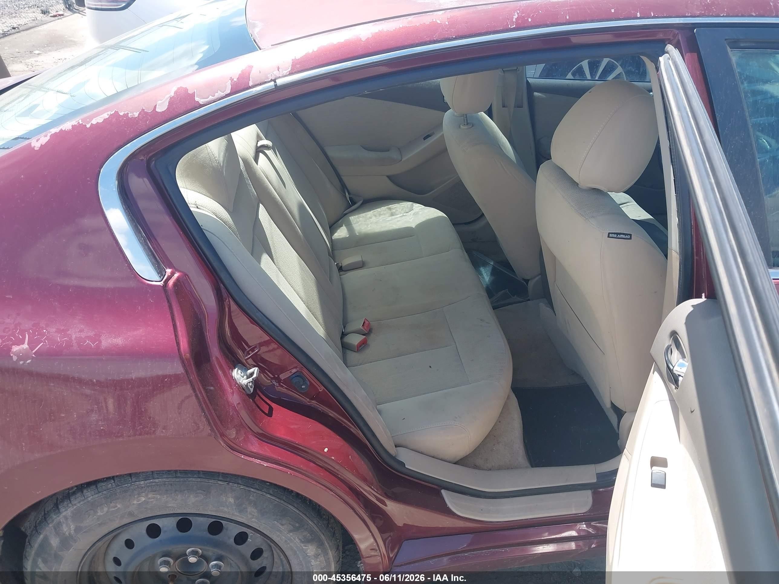 2012 Nissan Altima 2.5 S Burgundy vin: 1N4AL2AP9CN492754