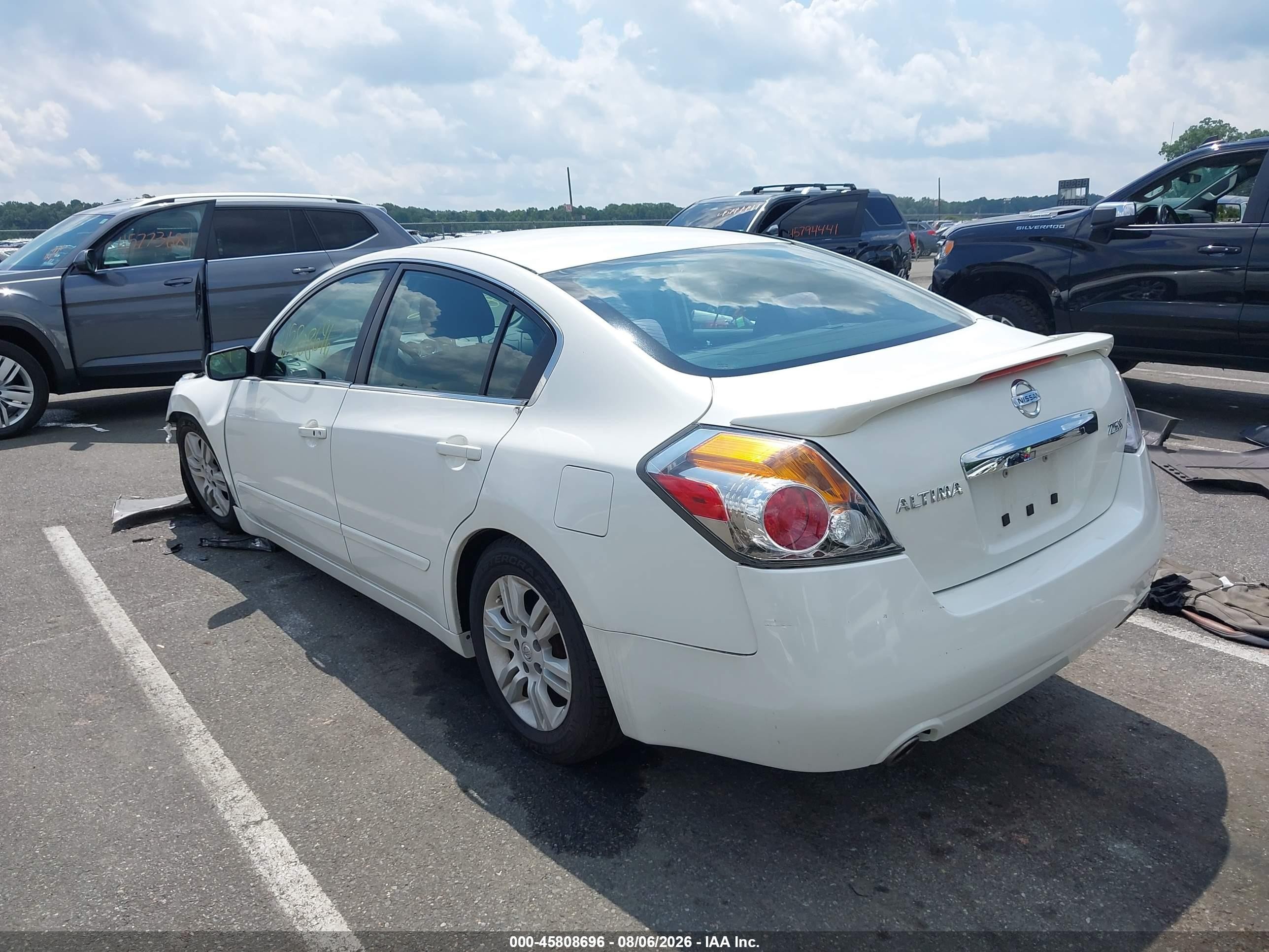 2012 Nissan Altima 2.5 S White vin: 1N4AL2AP9CN533562