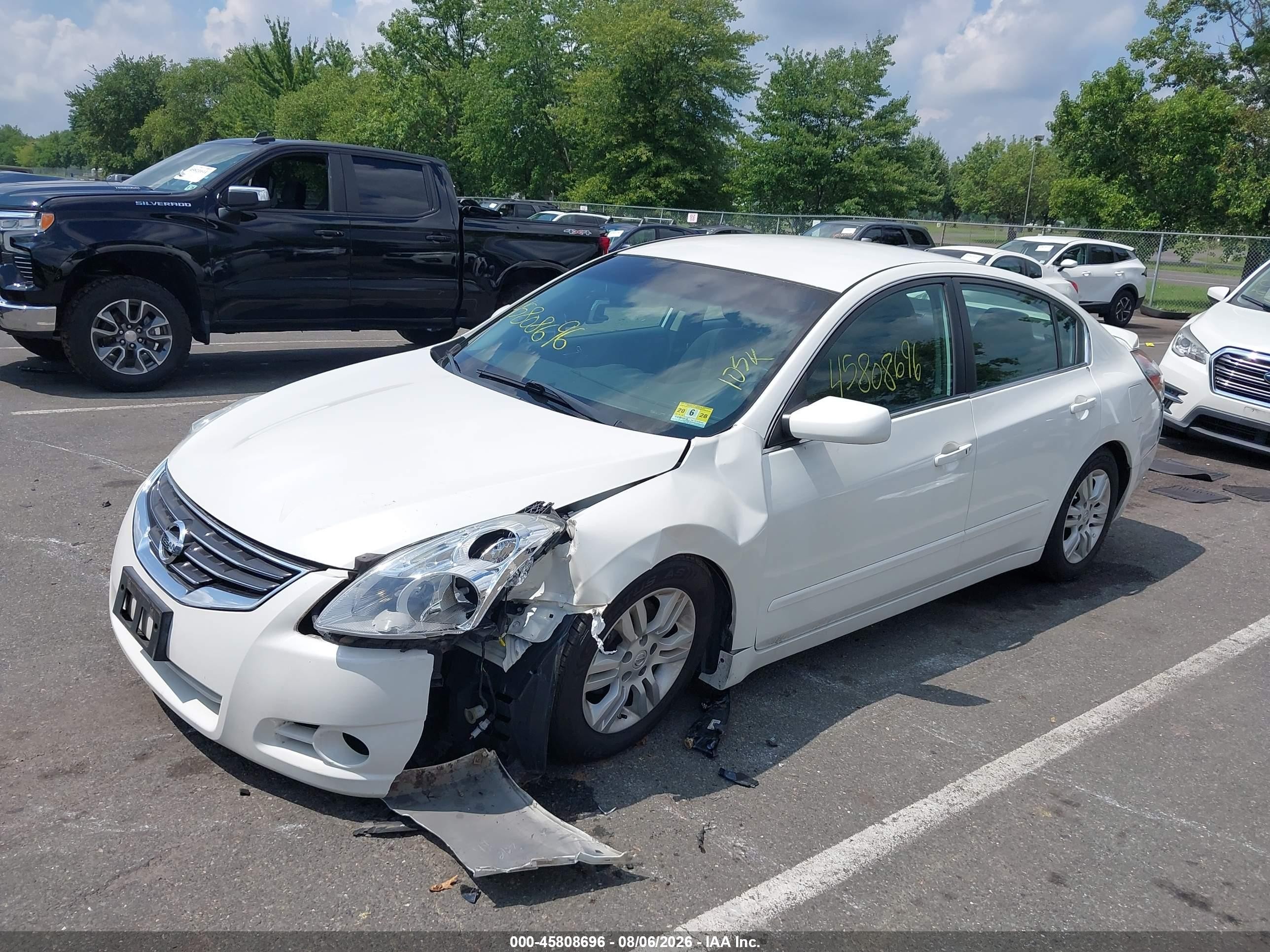 2012 Nissan Altima 2.5 S White vin: 1N4AL2AP9CN533562