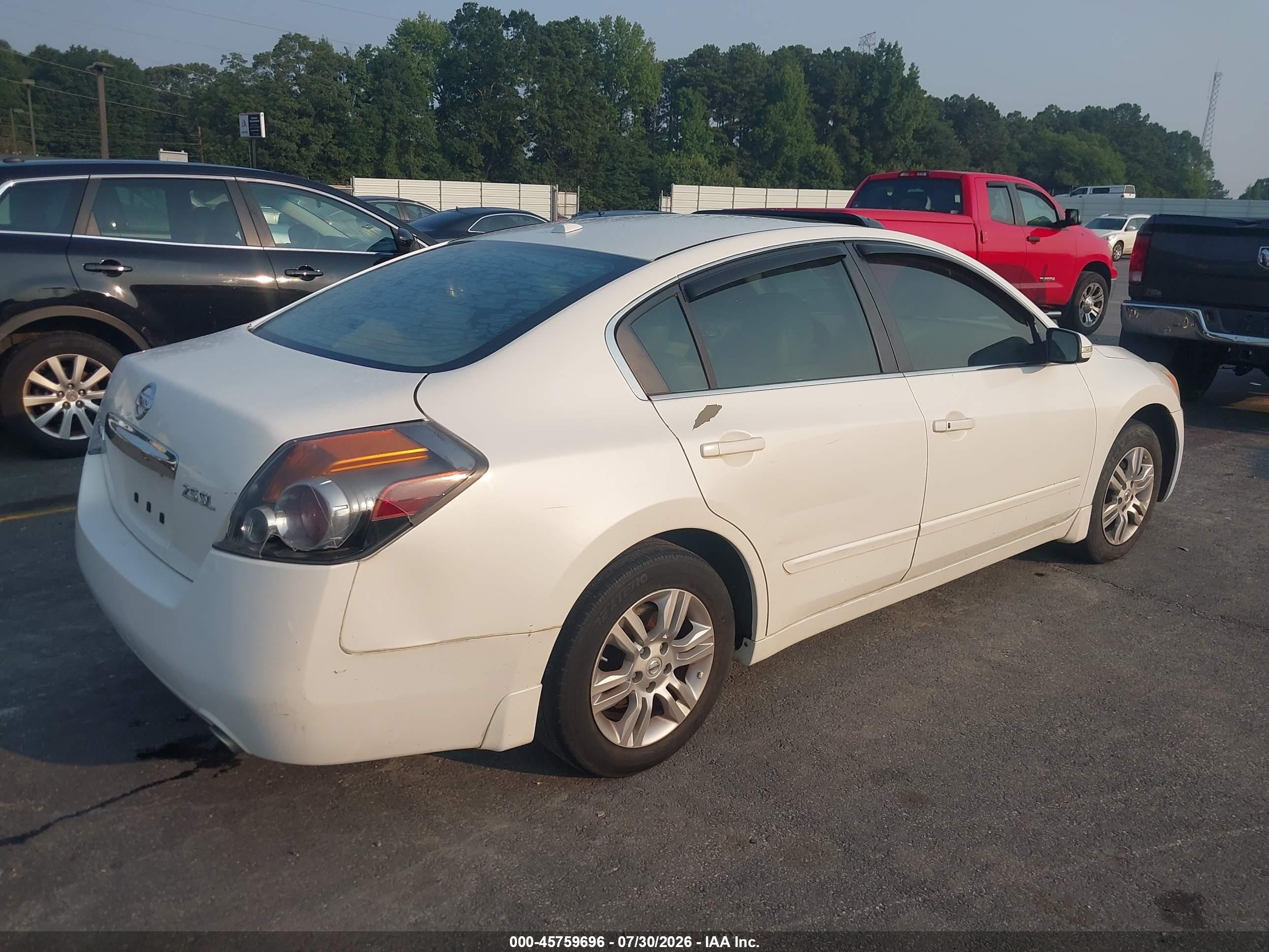 2012 Nissan Altima 2.5 S White vin: 1N4AL2AP9CN564892