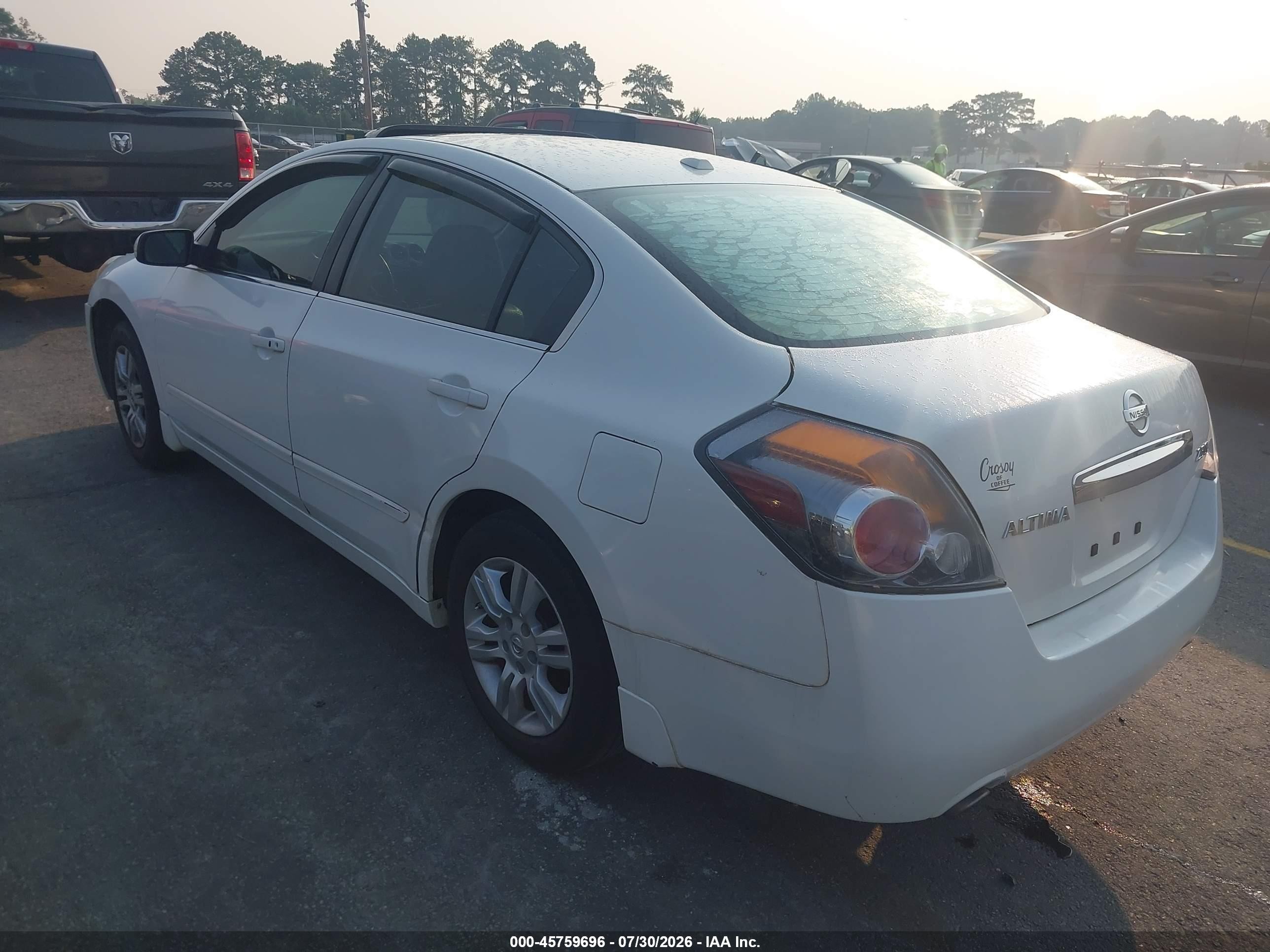 2012 Nissan Altima 2.5 S White vin: 1N4AL2AP9CN564892