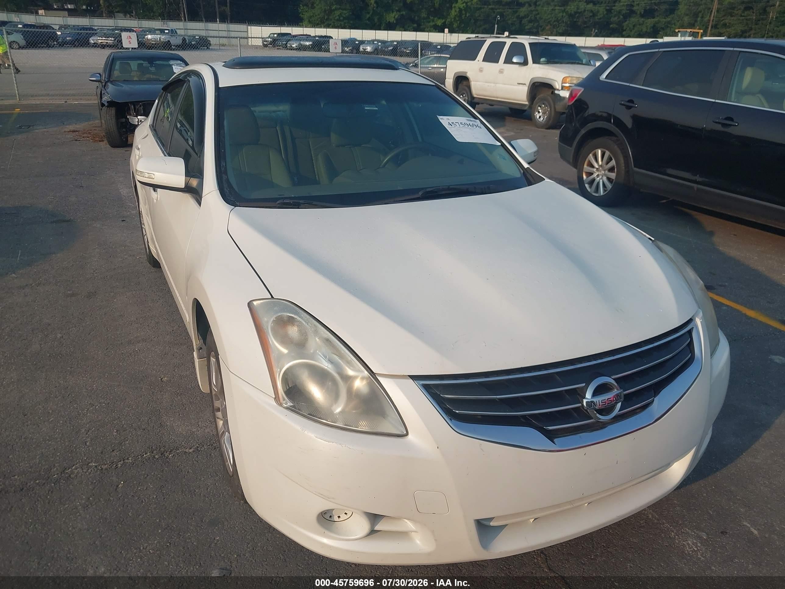 2012 Nissan Altima 2.5 S White vin: 1N4AL2AP9CN564892