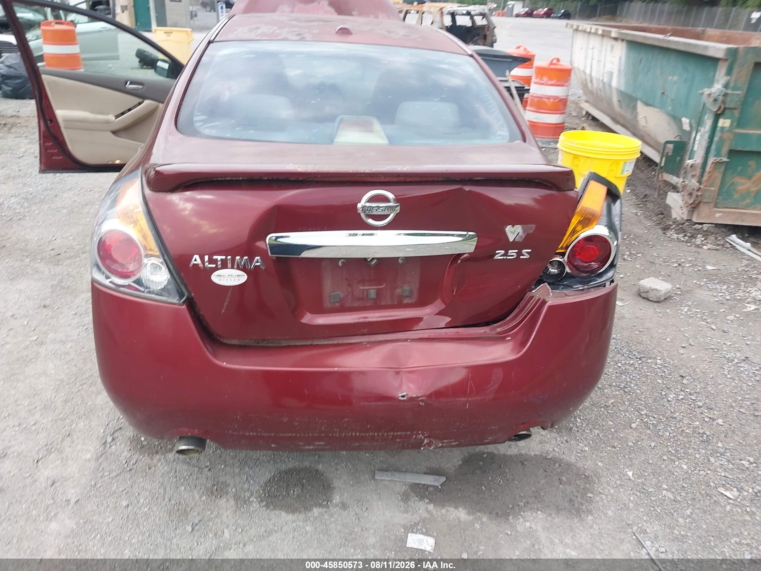 2010 Nissan Altima 2.5 S Burgundy vin: 1N4AL2APXAN452809