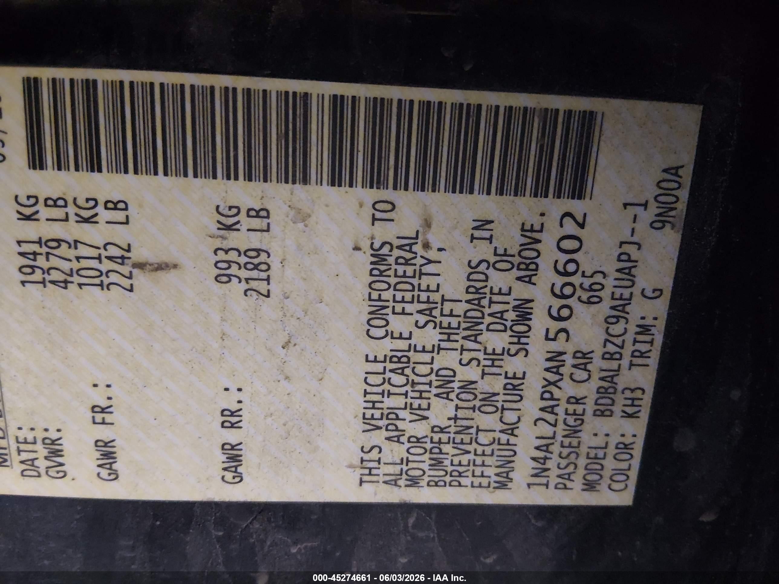 2010 Nissan Altima 2.5 S Black vin: 1N4AL2APXAN566602