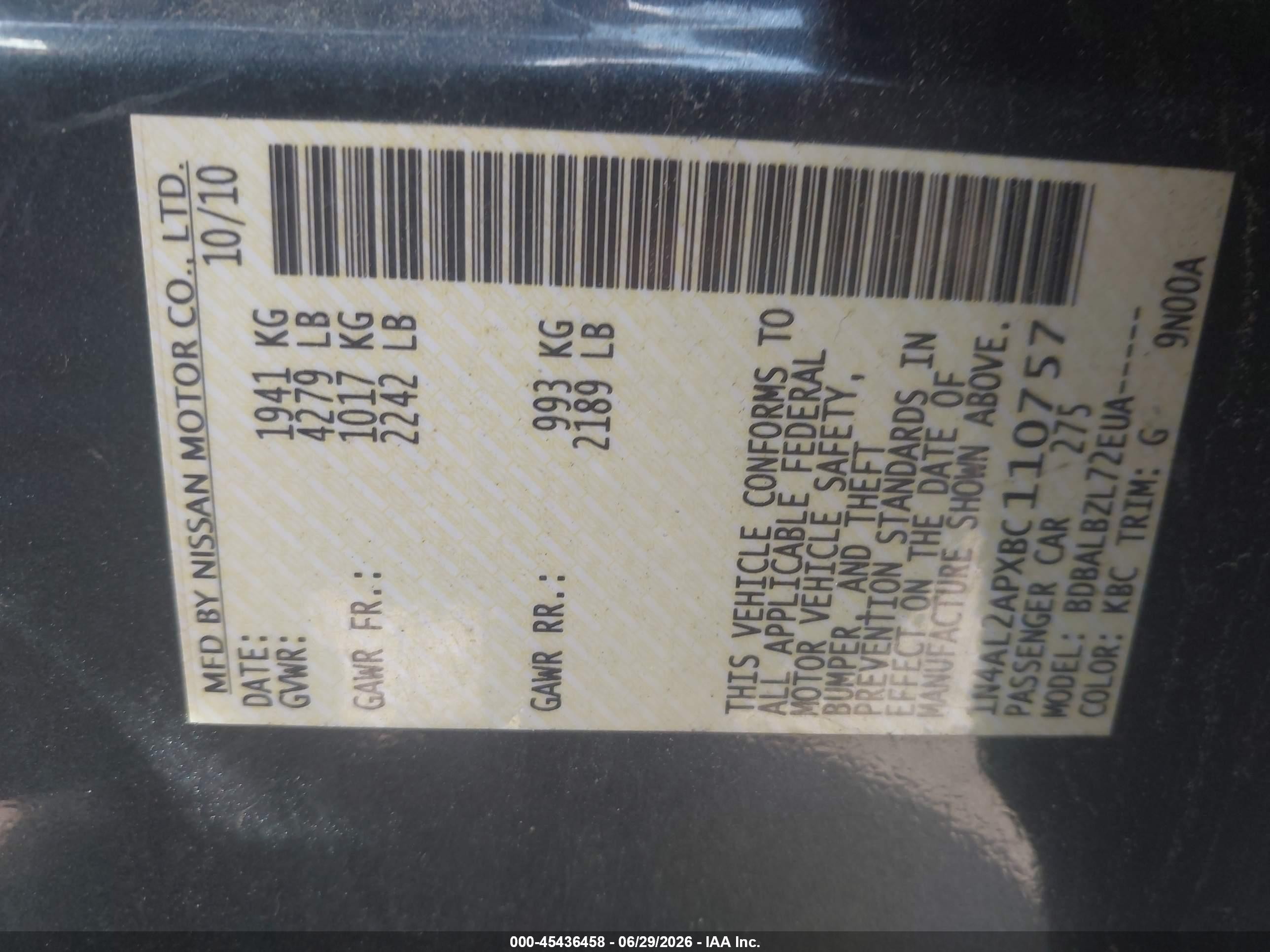 2011 Nissan Altima 2.5 S Gray vin: 1N4AL2APXBC110757