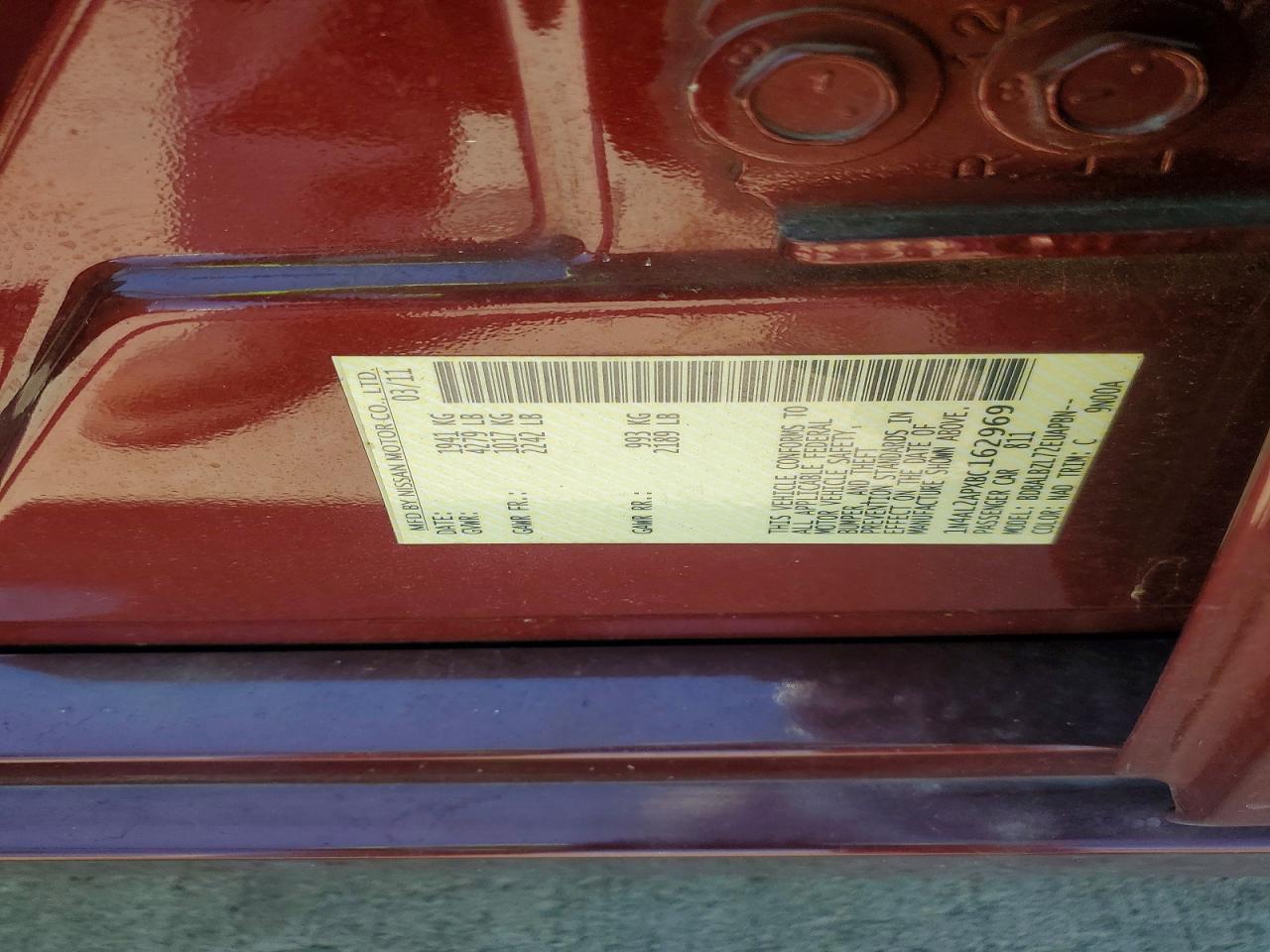 2011 Nissan Altima 2.5 Темно-бордовый vin: 1N4AL2APXBC162969