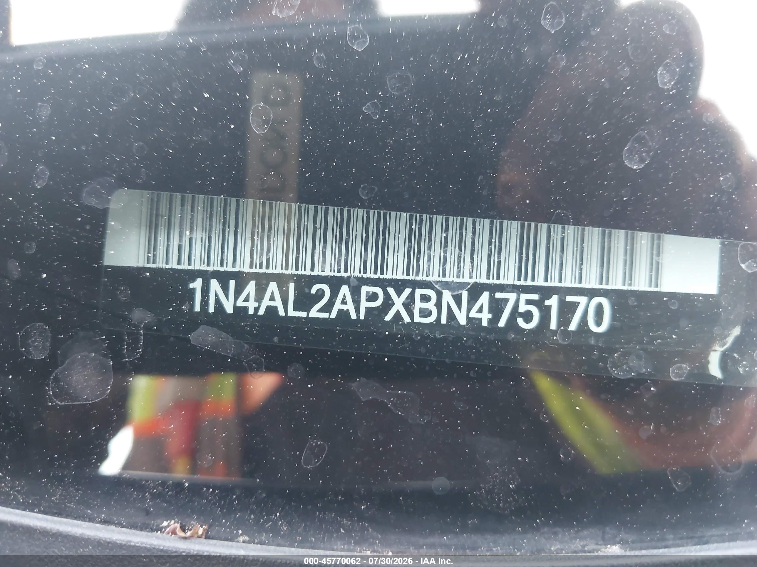2011 Nissan Altima 2.5 S Black vin: 1N4AL2APXBN475170