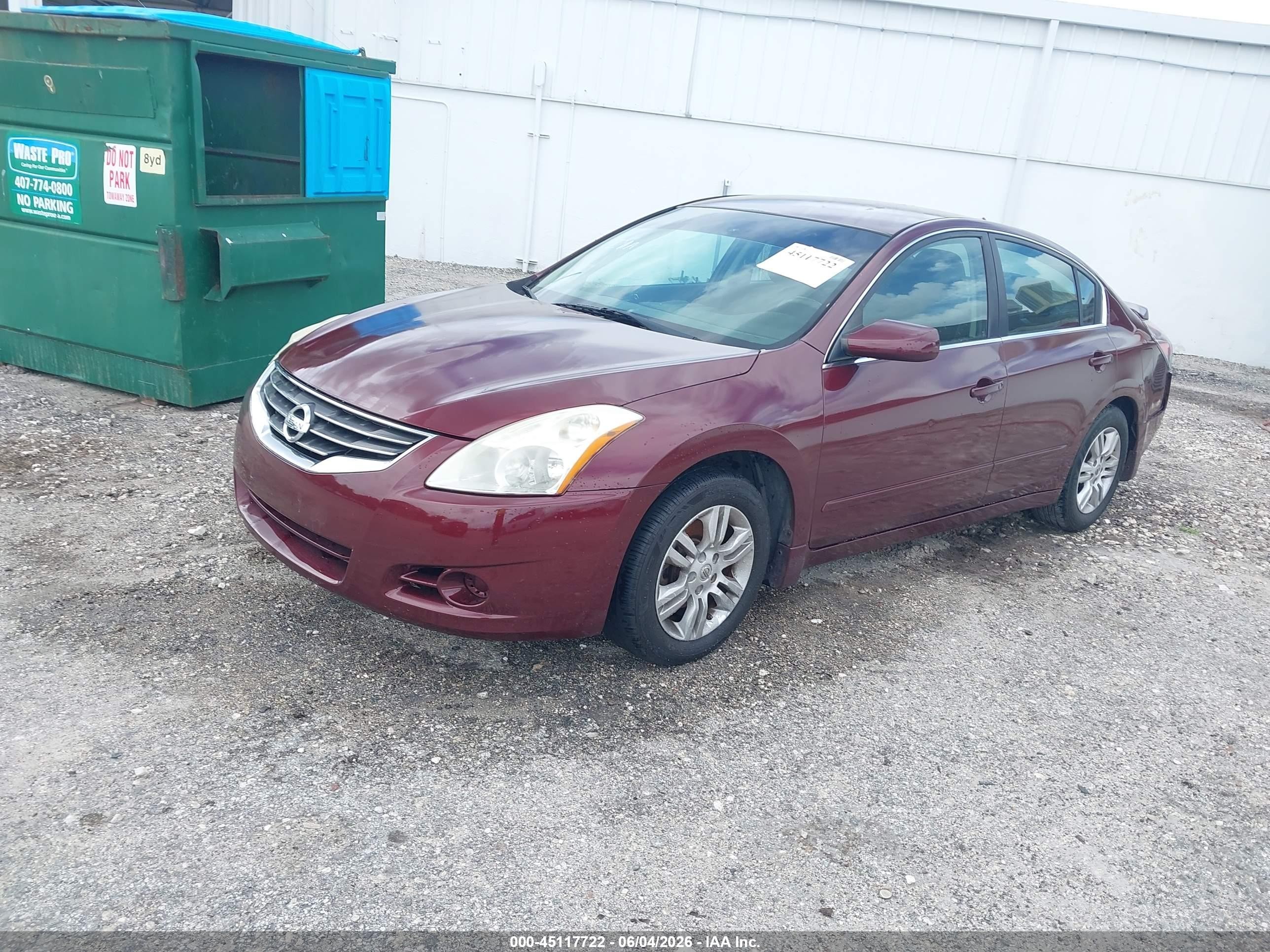 2012 Nissan Altima 2.5 S Maroon vin: 1N4AL2APXCC164464