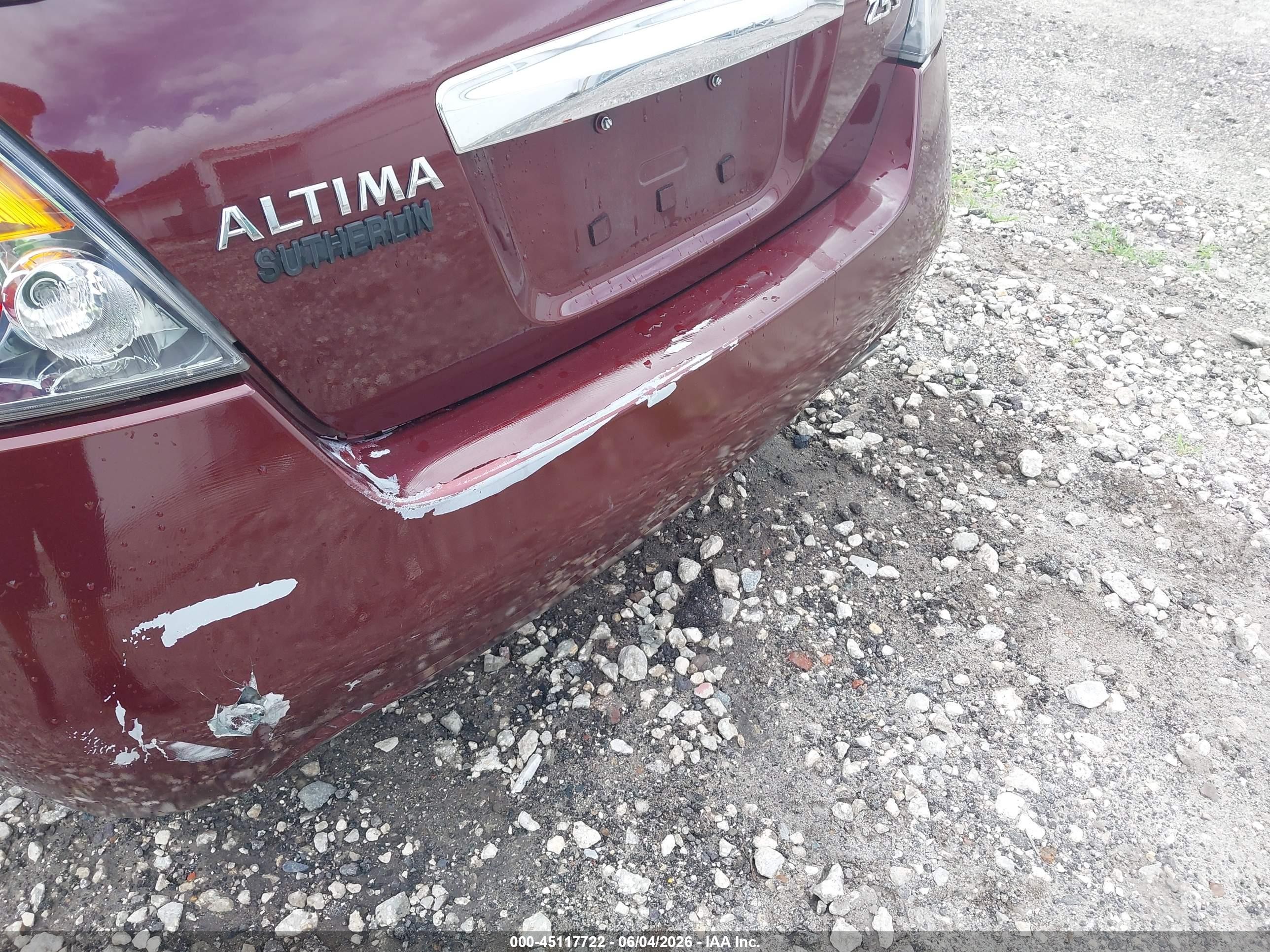 2012 Nissan Altima 2.5 S Maroon vin: 1N4AL2APXCC164464