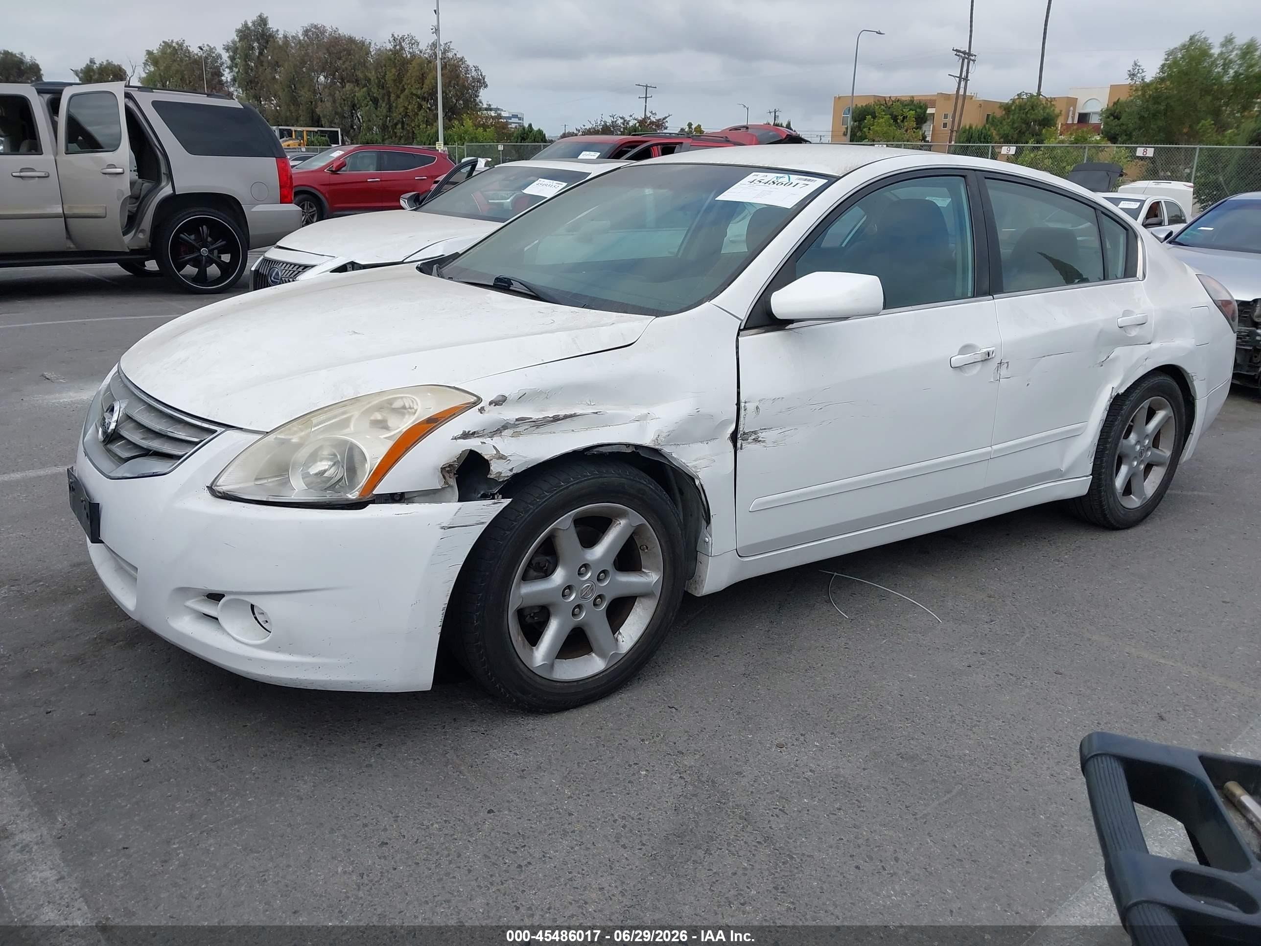 2012 Nissan Altima 2.5 S White vin: 1N4AL2APXCC192507