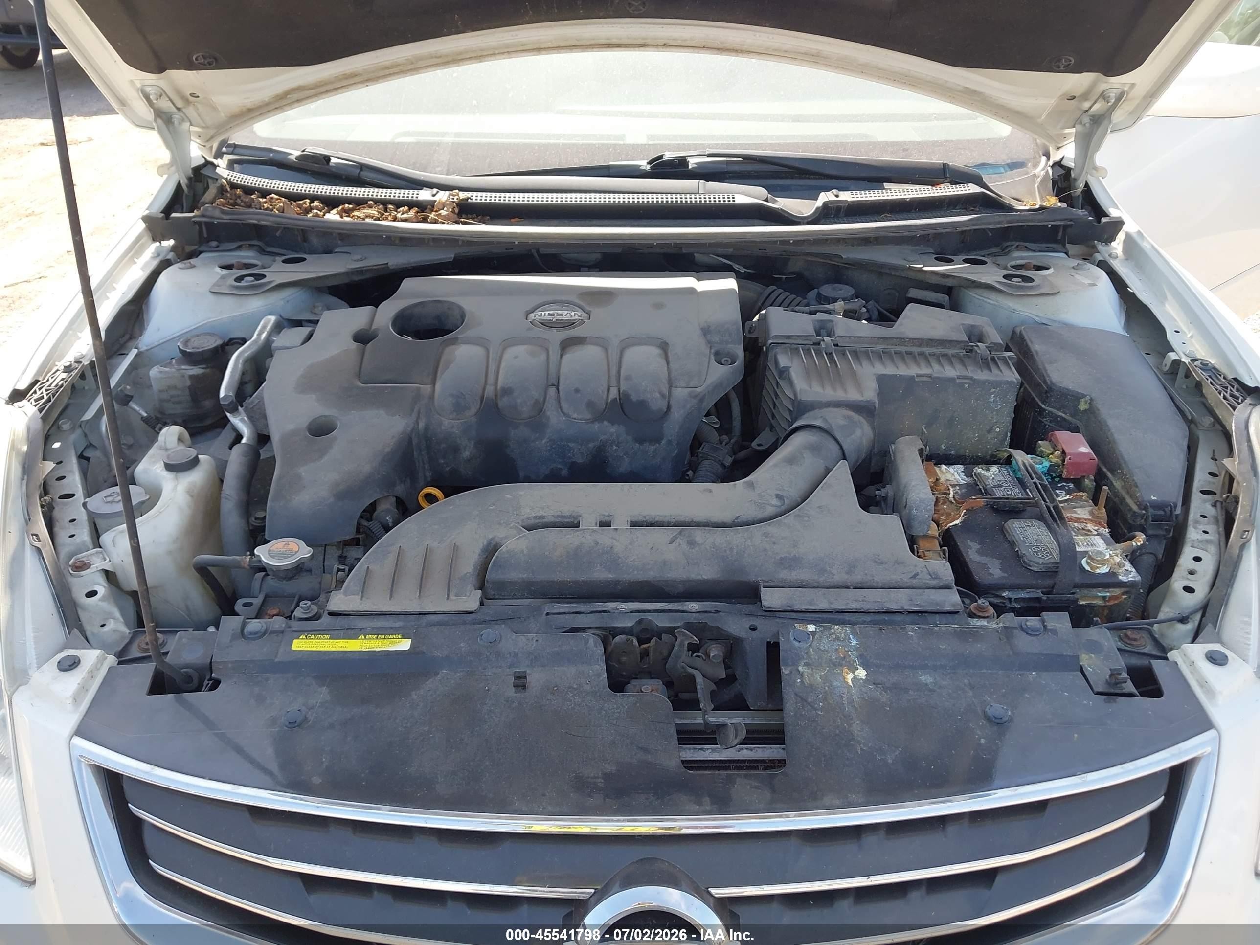 2012 Nissan Altima 2.5 S White vin: 1N4AL2APXCN473680