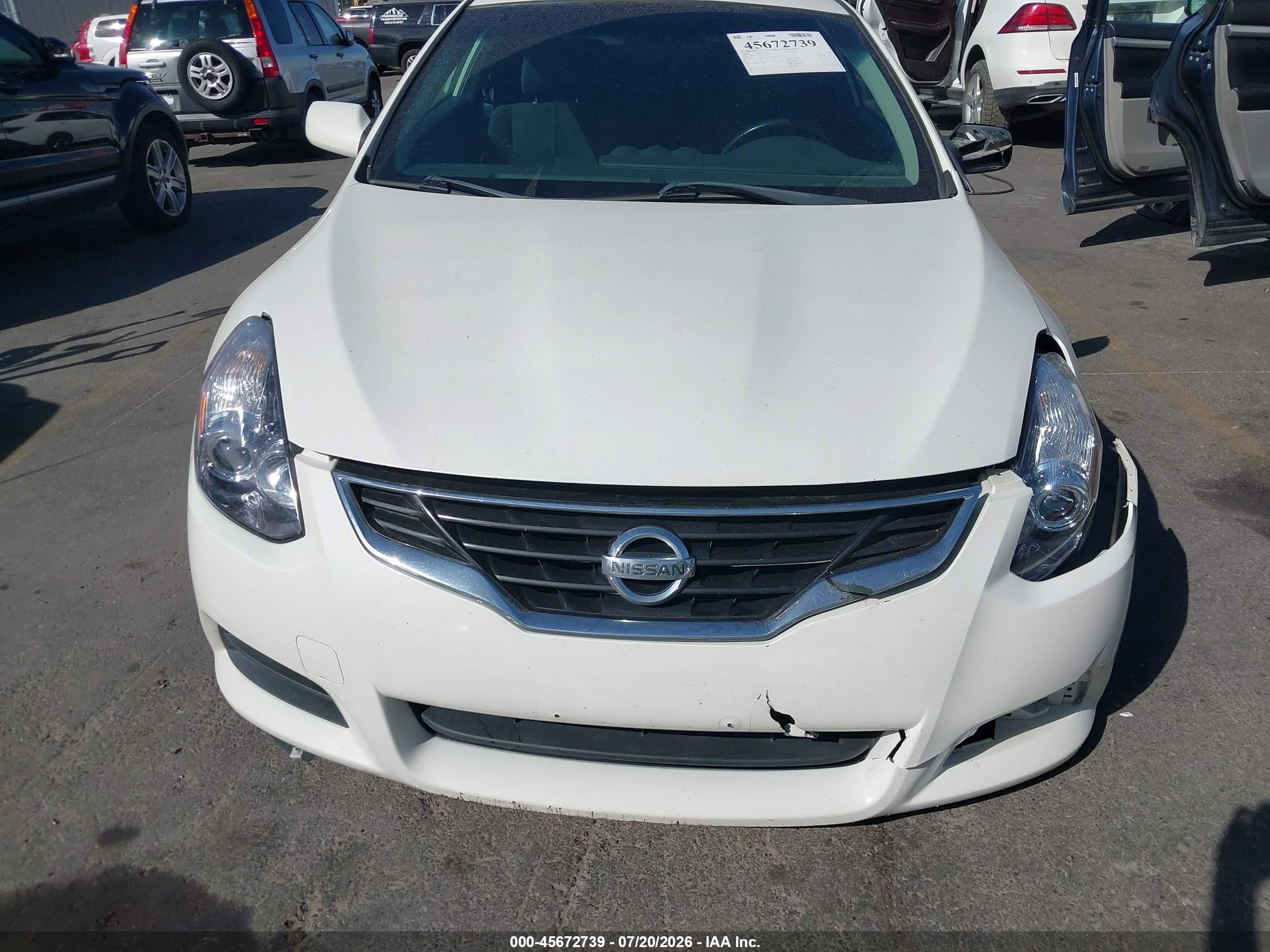 2012 Nissan Altima 2.5 S White vin: 1N4AL2EP0CC164113