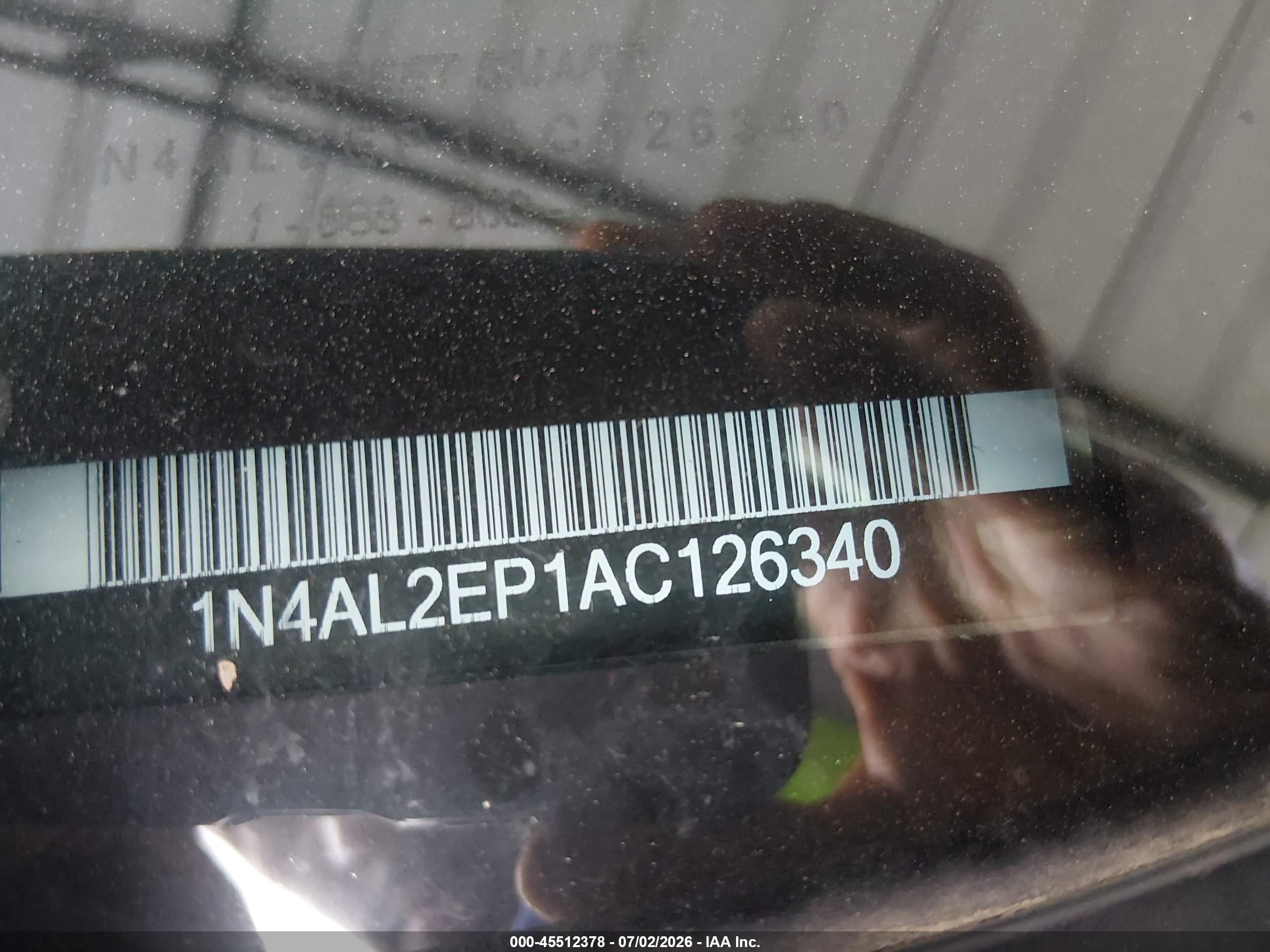 2010 Nissan Altima 2.5 S Light Blue vin: 1N4AL2EP1AC126340
