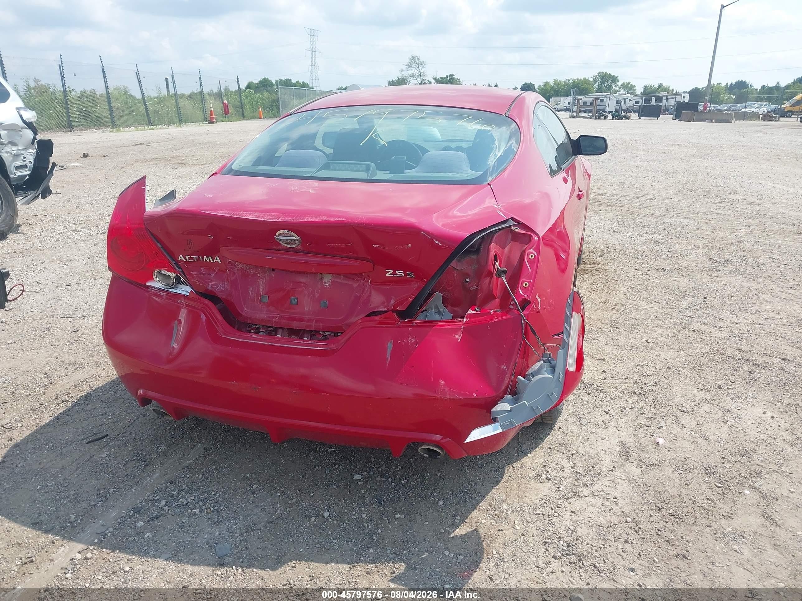 2012 Nissan Altima 2.5 S Red vin: 1N4AL2EP1CC182085