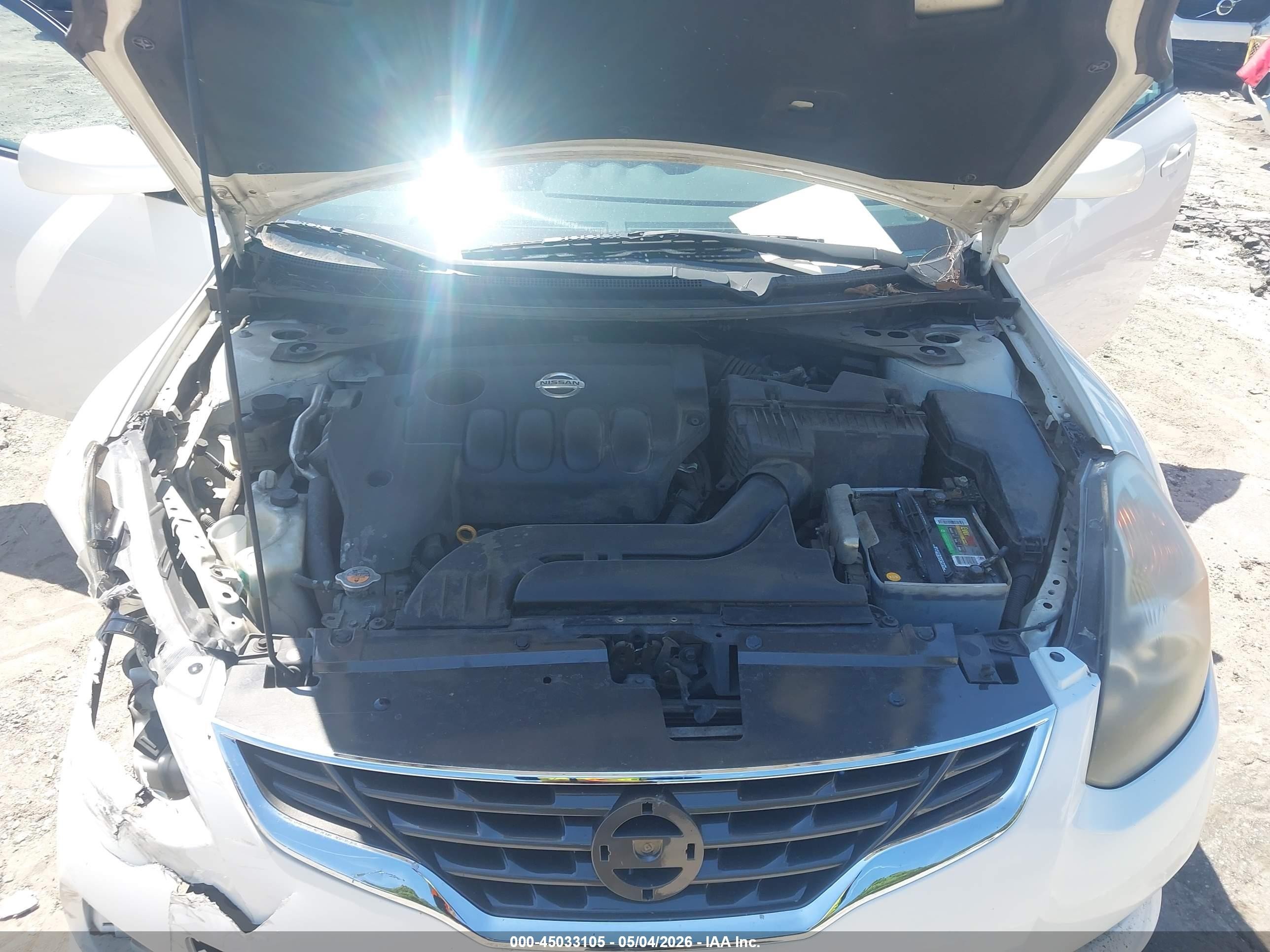 2012 Nissan Altima 2.5 S White vin: 1N4AL2EP1CC226568