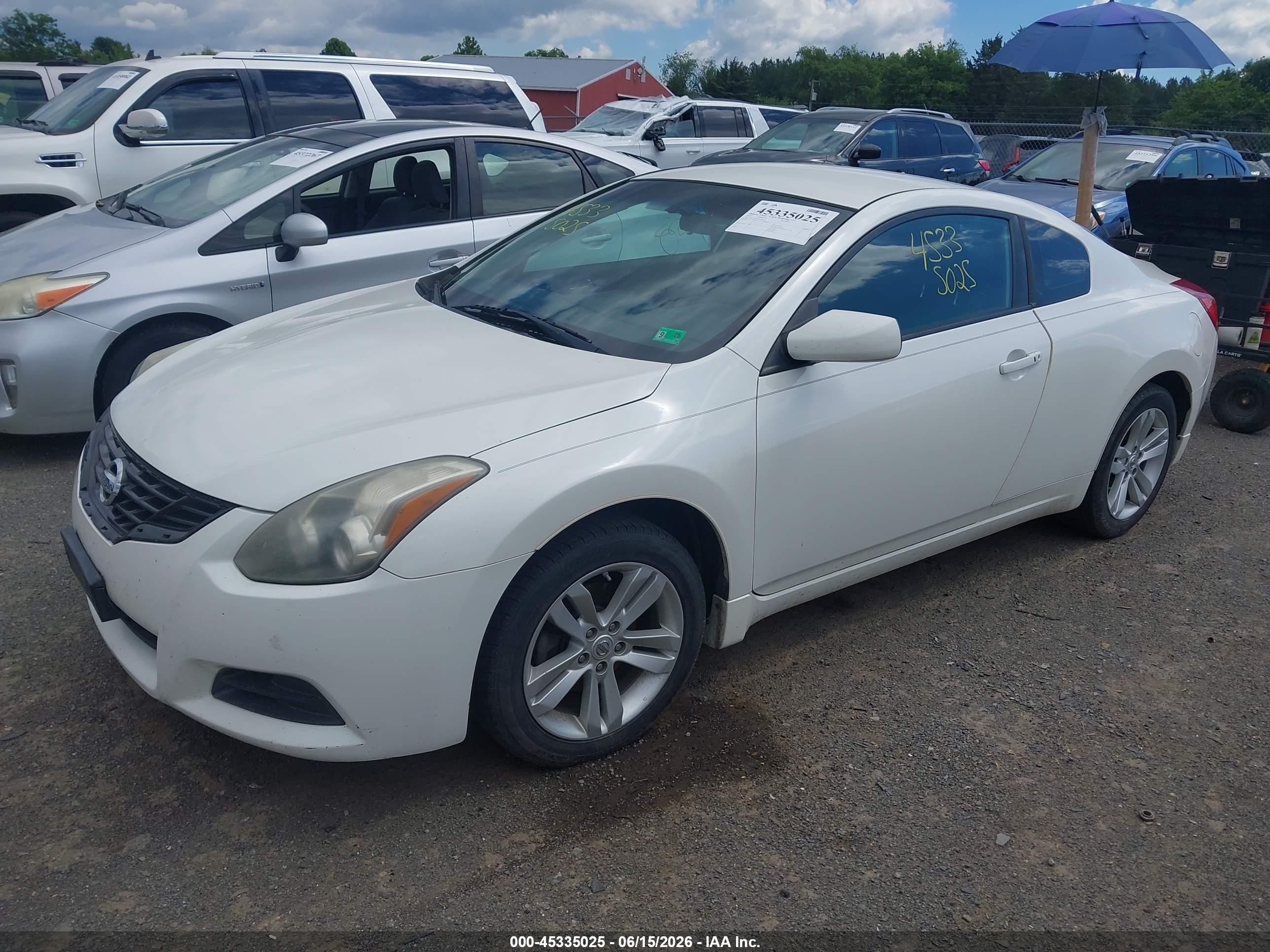 2010 Nissan Altima 2.5 S White vin: 1N4AL2EP2AC158259