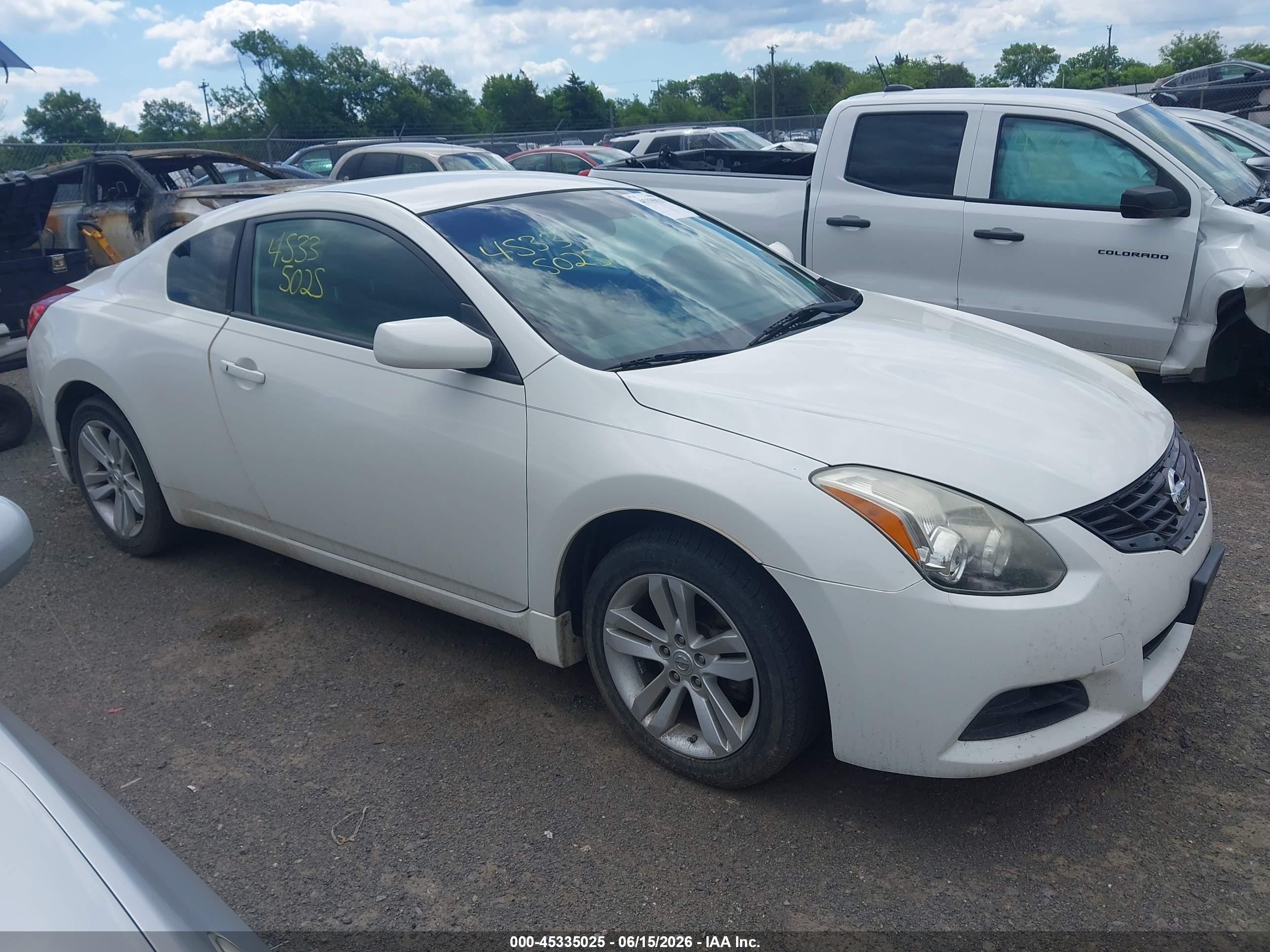 2010 Nissan Altima 2.5 S White vin: 1N4AL2EP2AC158259