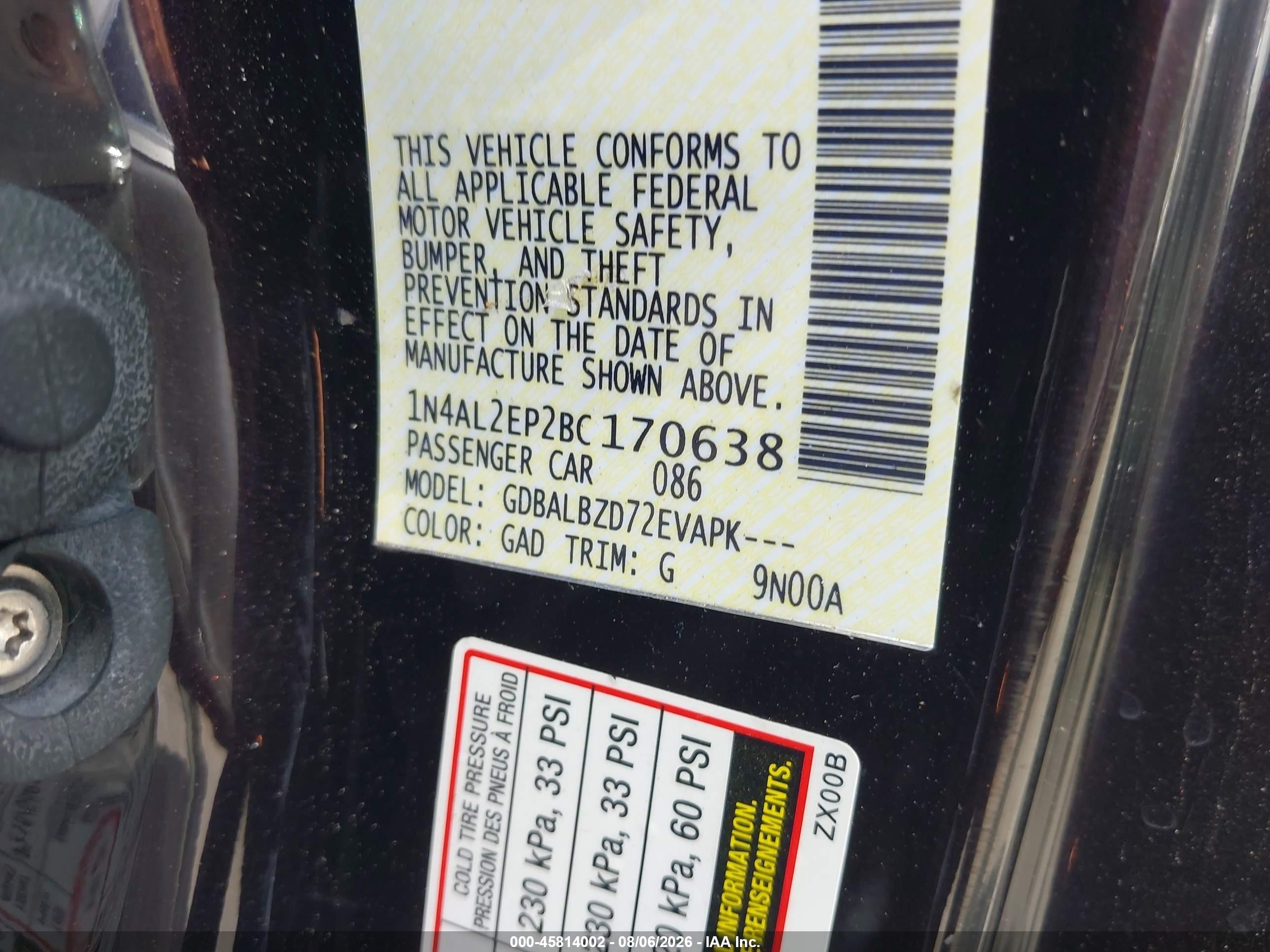 2011 Nissan Altima 2.5 S Black vin: 1N4AL2EP2BC170638