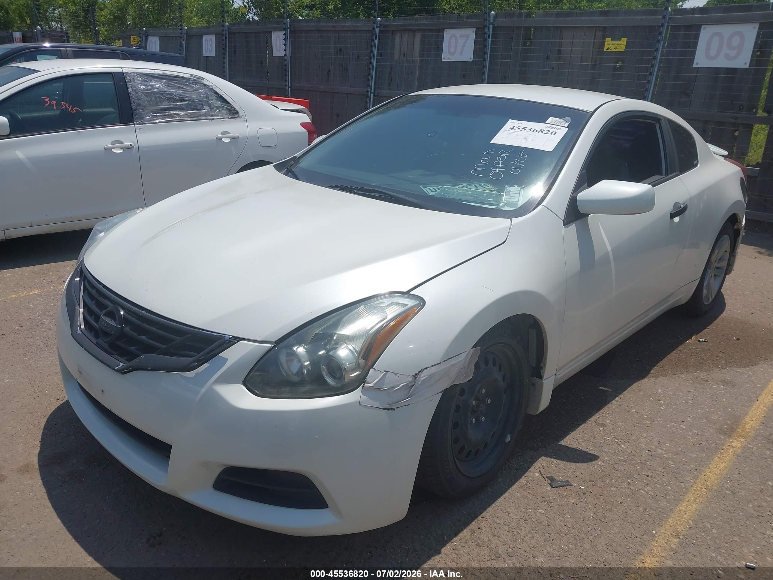 2013 Nissan Altima 2.5 S White vin: 1N4AL2EP2DC195929