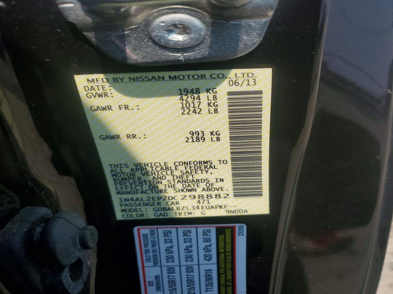 2013 Nissan Altima S Purple vin: 1N4AL2EP2DC298882