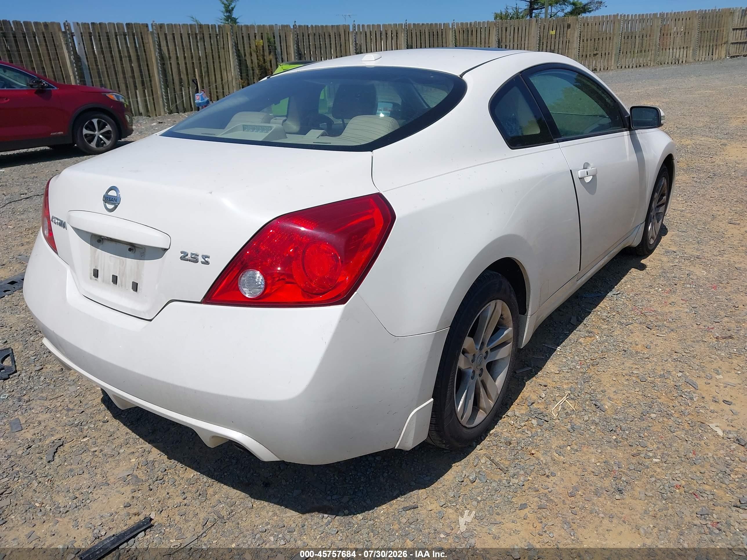 2012 Nissan Altima 2.5 S White vin: 1N4AL2EP3CC111230
