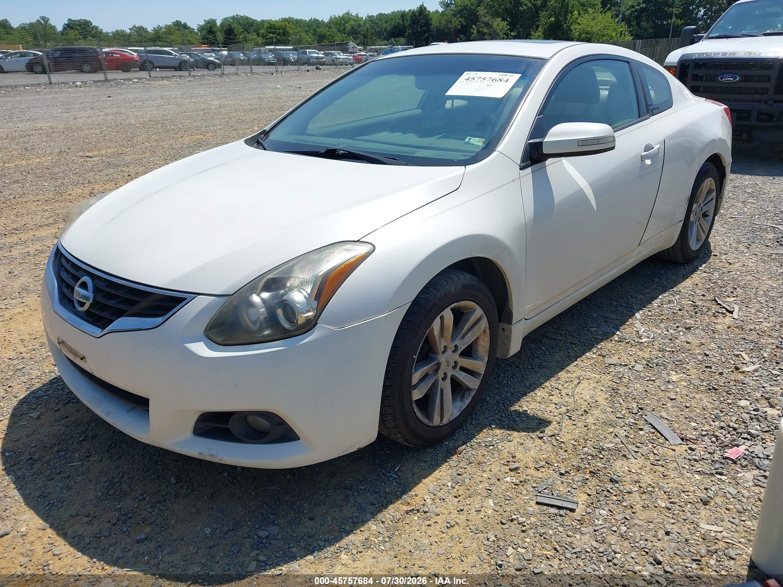 2012 Nissan Altima 2.5 S White vin: 1N4AL2EP3CC111230