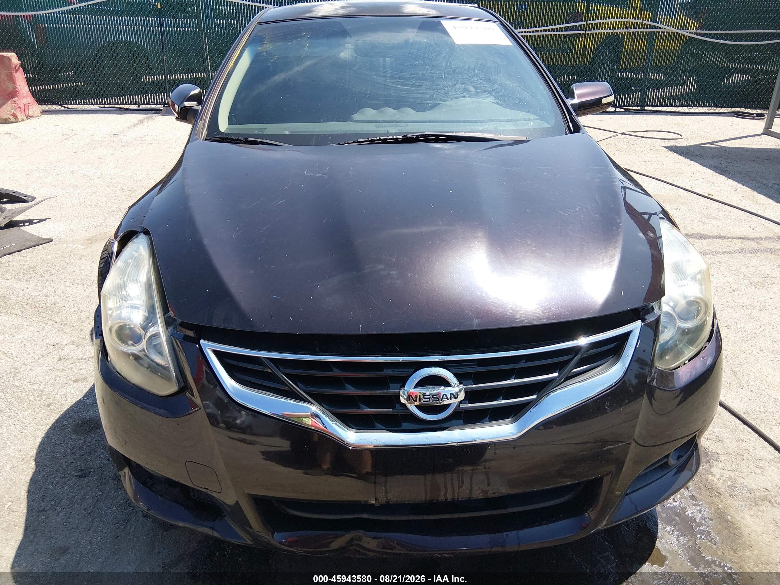 2012 Nissan Altima 2.5 S Black vin: 1N4AL2EP4CC222403