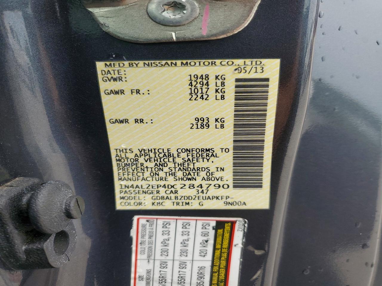 2013 Nissan Altima S Gray vin: 1N4AL2EP4DC284790