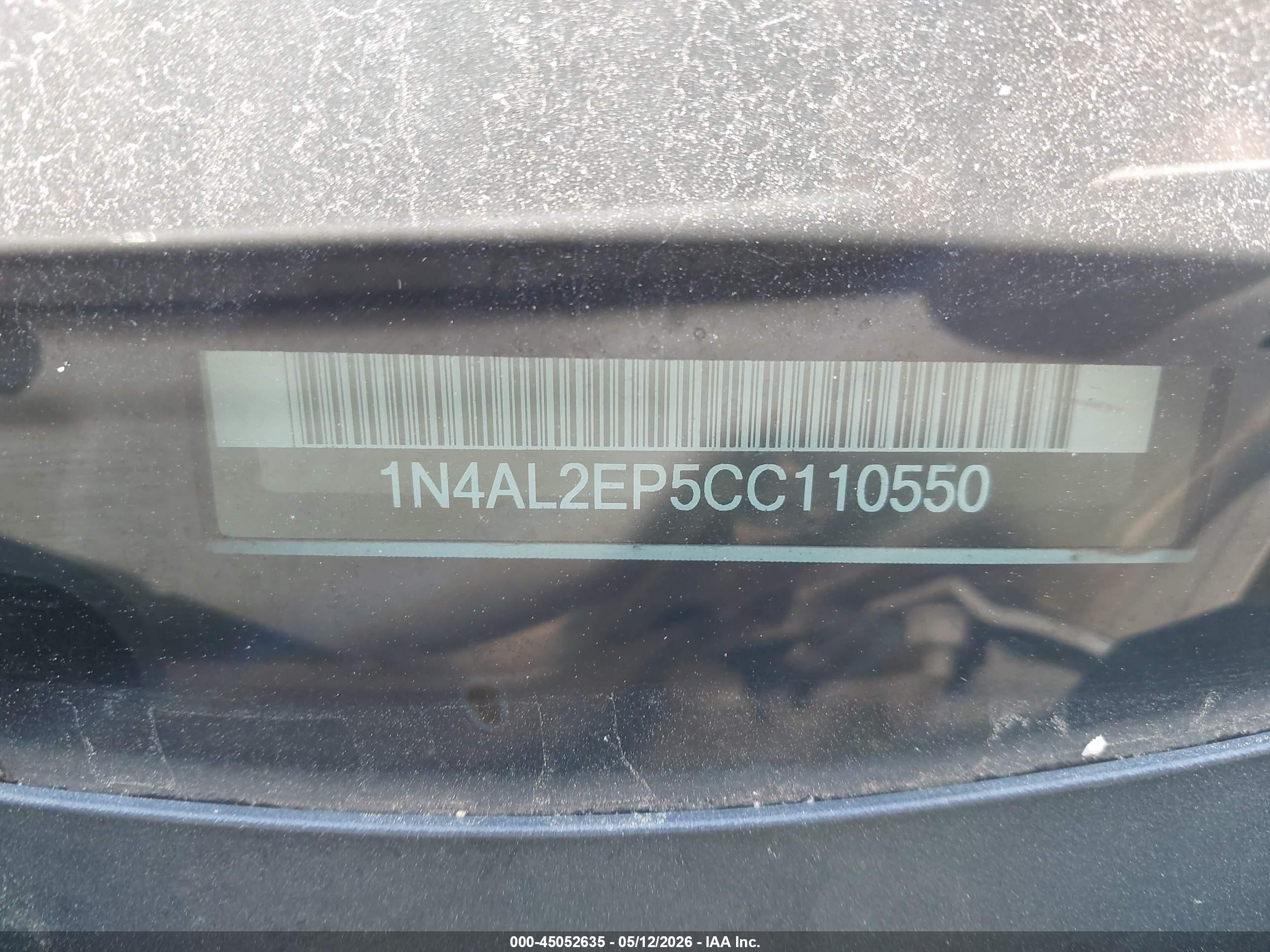 2012 Nissan Altima 2.5 S White vin: 1N4AL2EP5CC110550