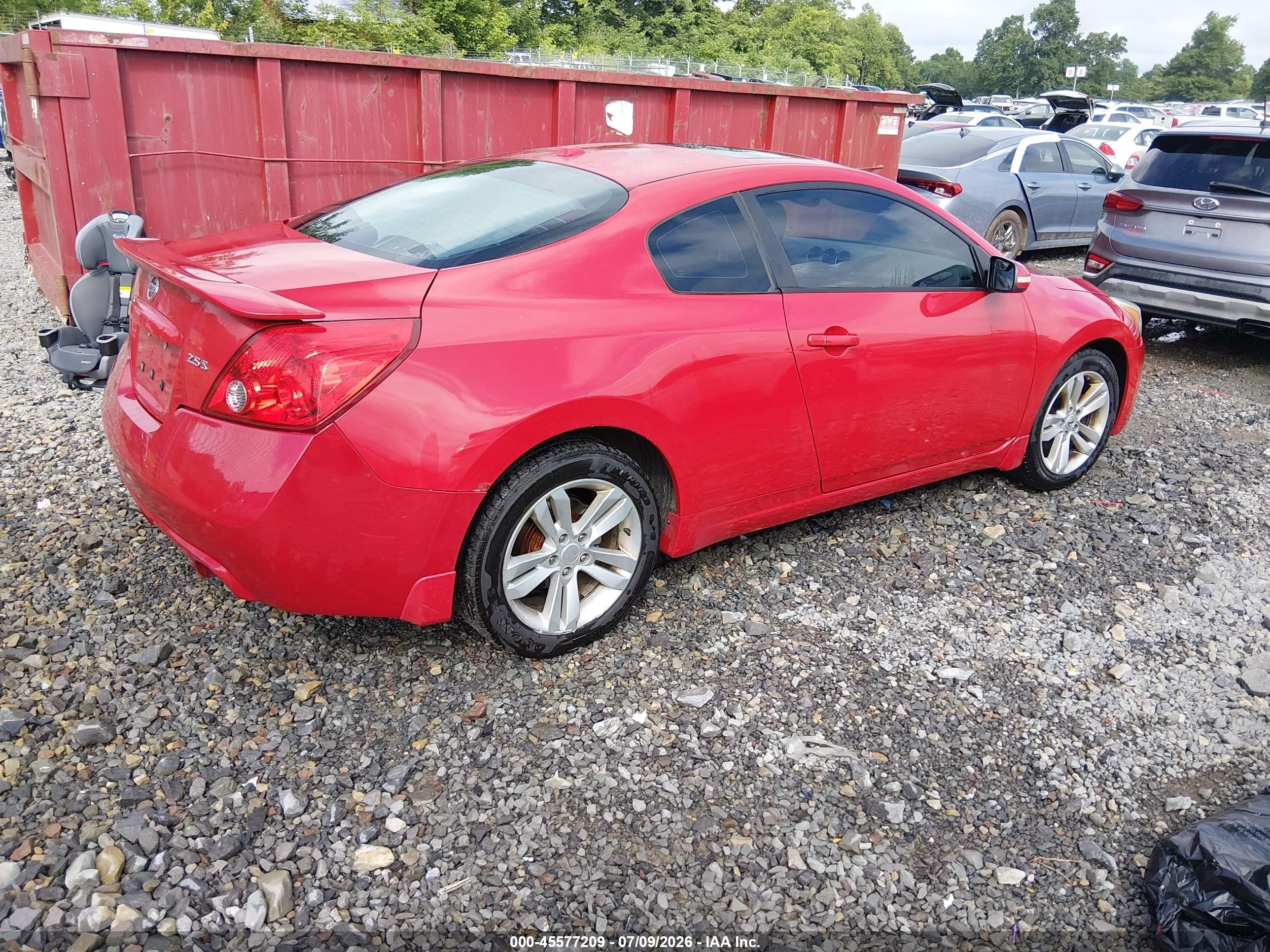 2010 Nissan Altima 2.5 S Red vin: 1N4AL2EP6AC121411