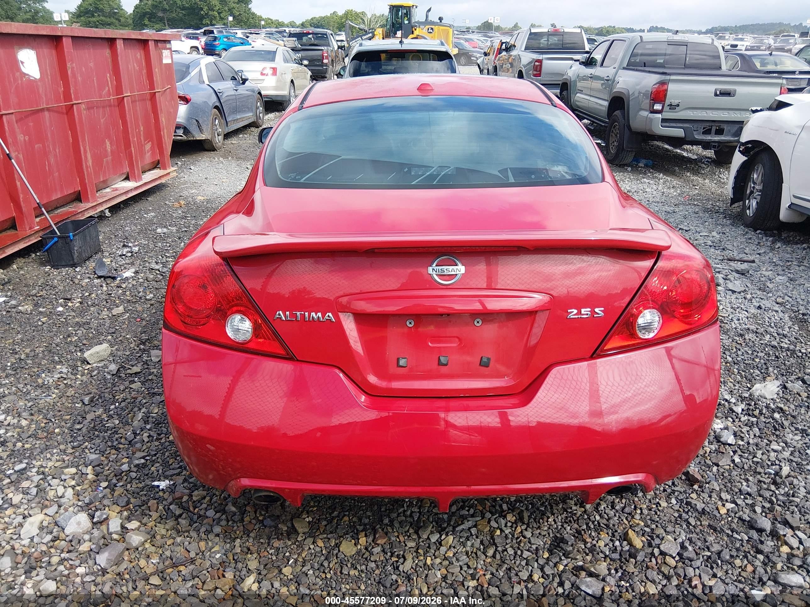 2010 Nissan Altima 2.5 S Red vin: 1N4AL2EP6AC121411