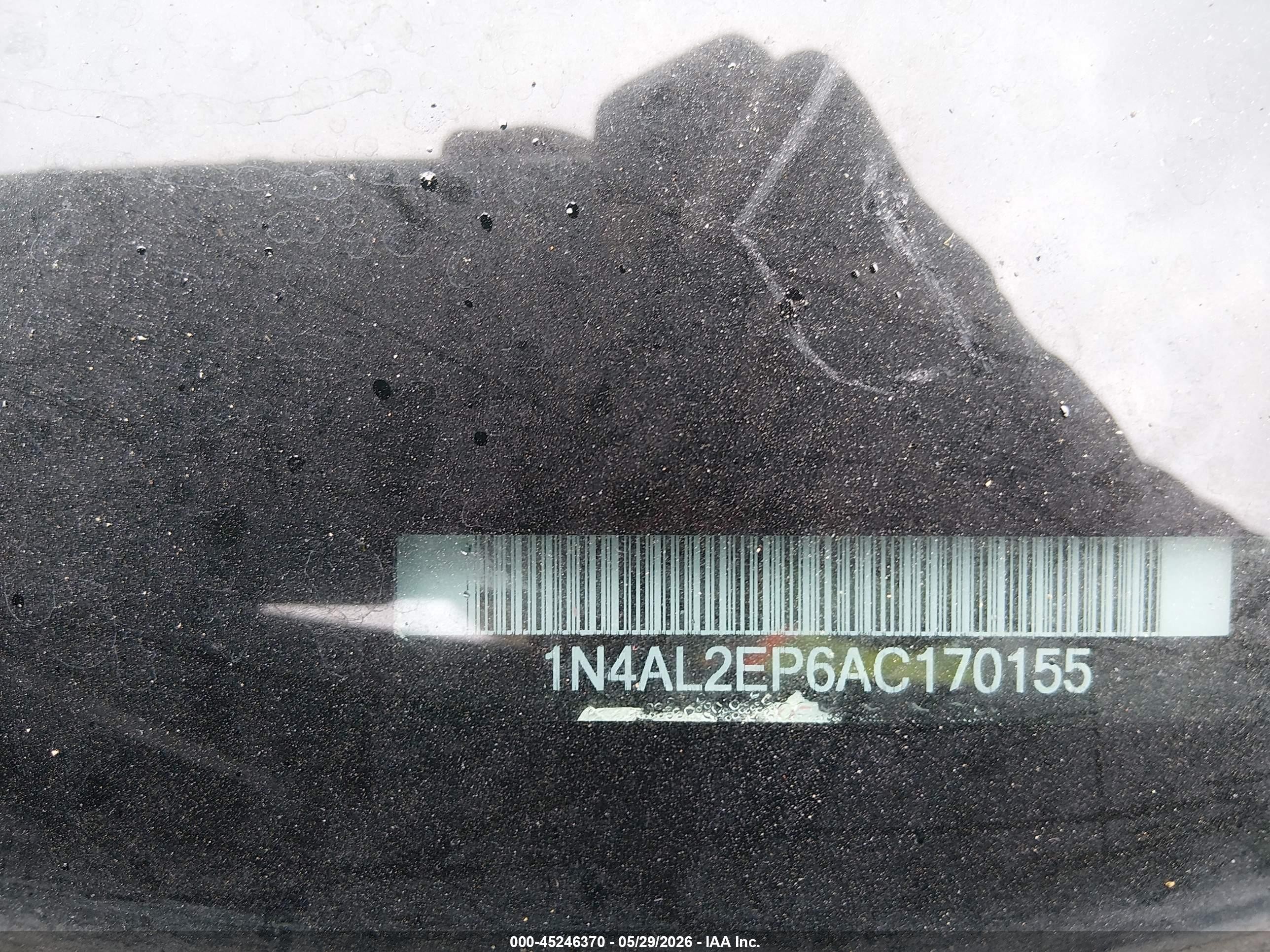 2010 Nissan Altima 2.5 S Black vin: 1N4AL2EP6AC170155