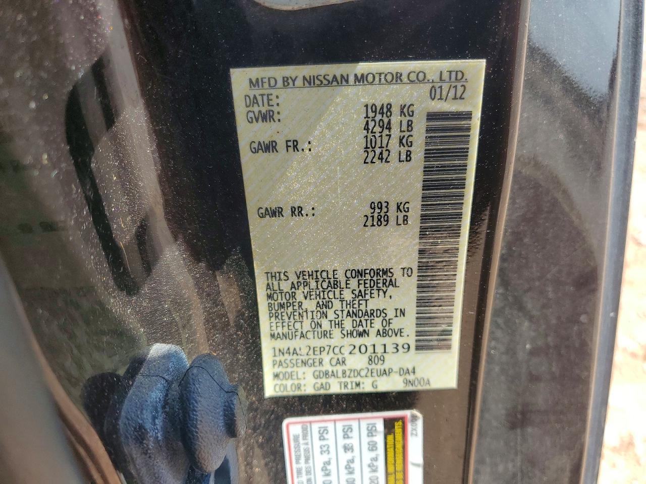 2012 Nissan Altima 2.5 S Purple vin: 1N4AL2EP7CC201139