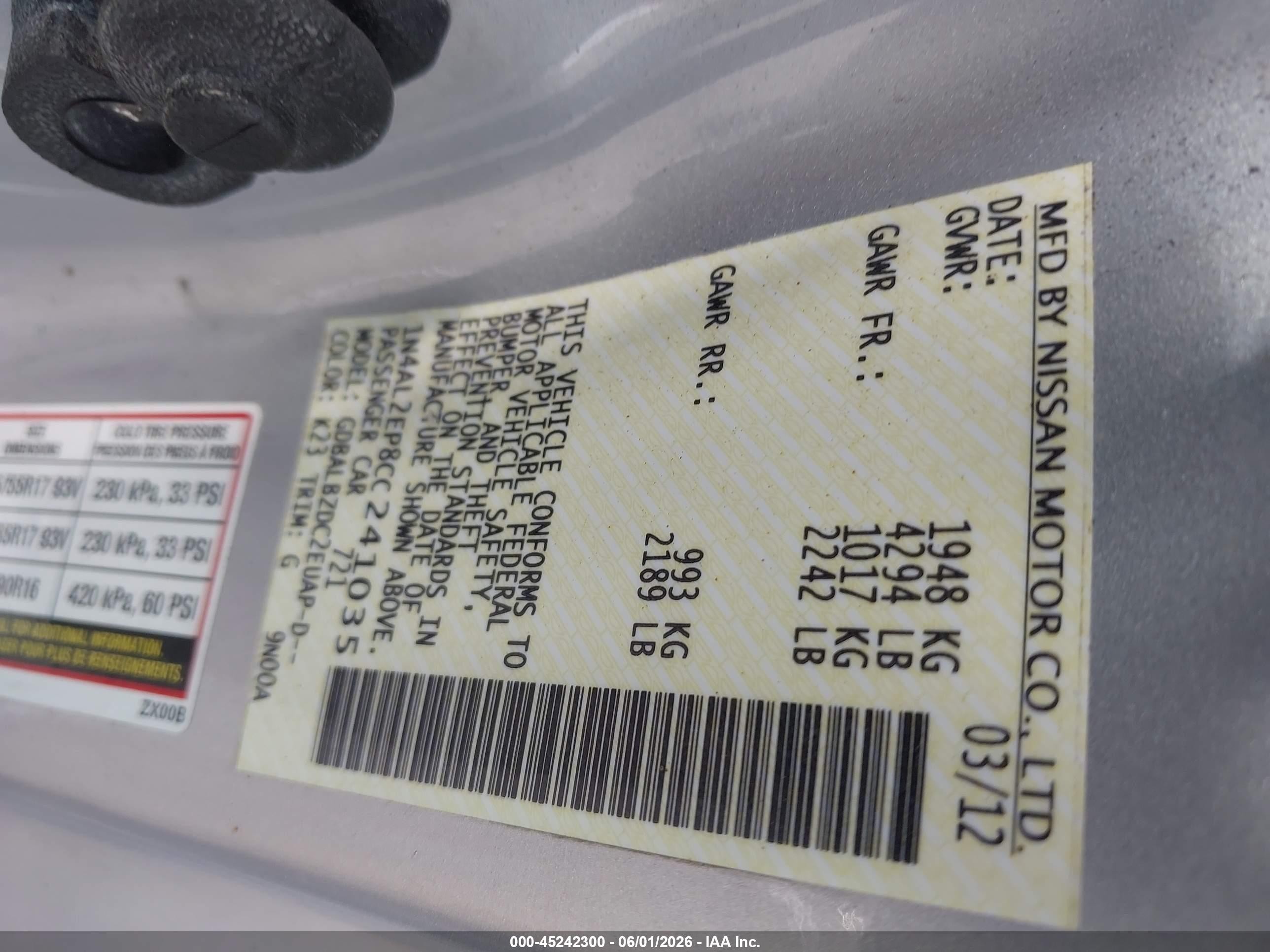 2012 Nissan Altima 2.5 S Silver vin: 1N4AL2EP8CC241035