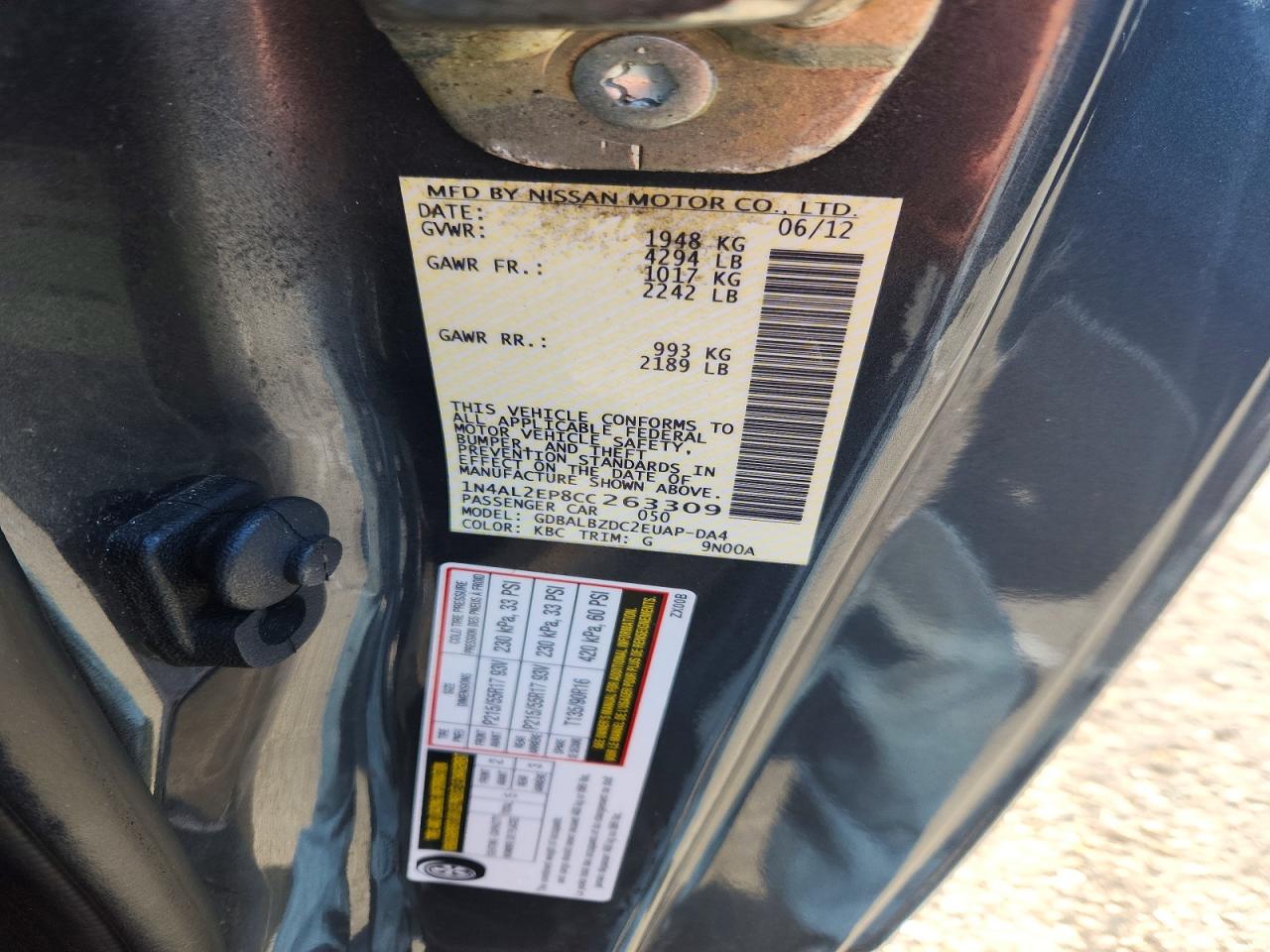 2012 Nissan Altima 2.5 S Gray vin: 1N4AL2EP8CC263309