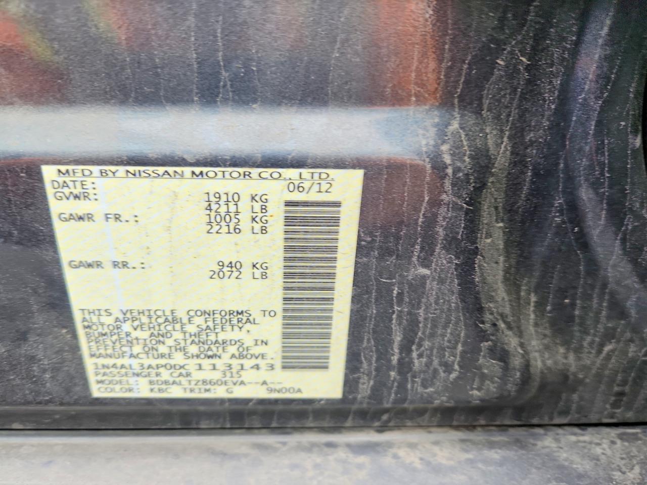 2013 Nissan Altima 2.5 Gray vin: 1N4AL3AP0DC113143