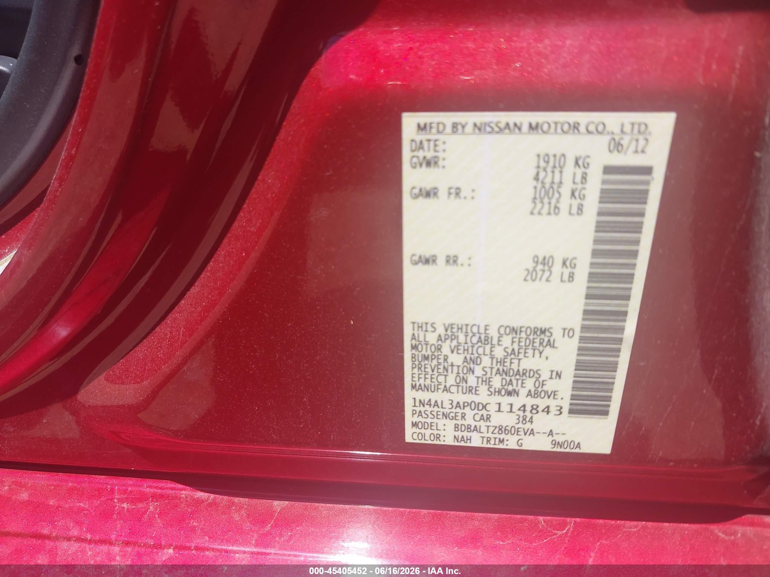 2013 Nissan Altima 2.5 Sv Red vin: 1N4AL3AP0DC114843