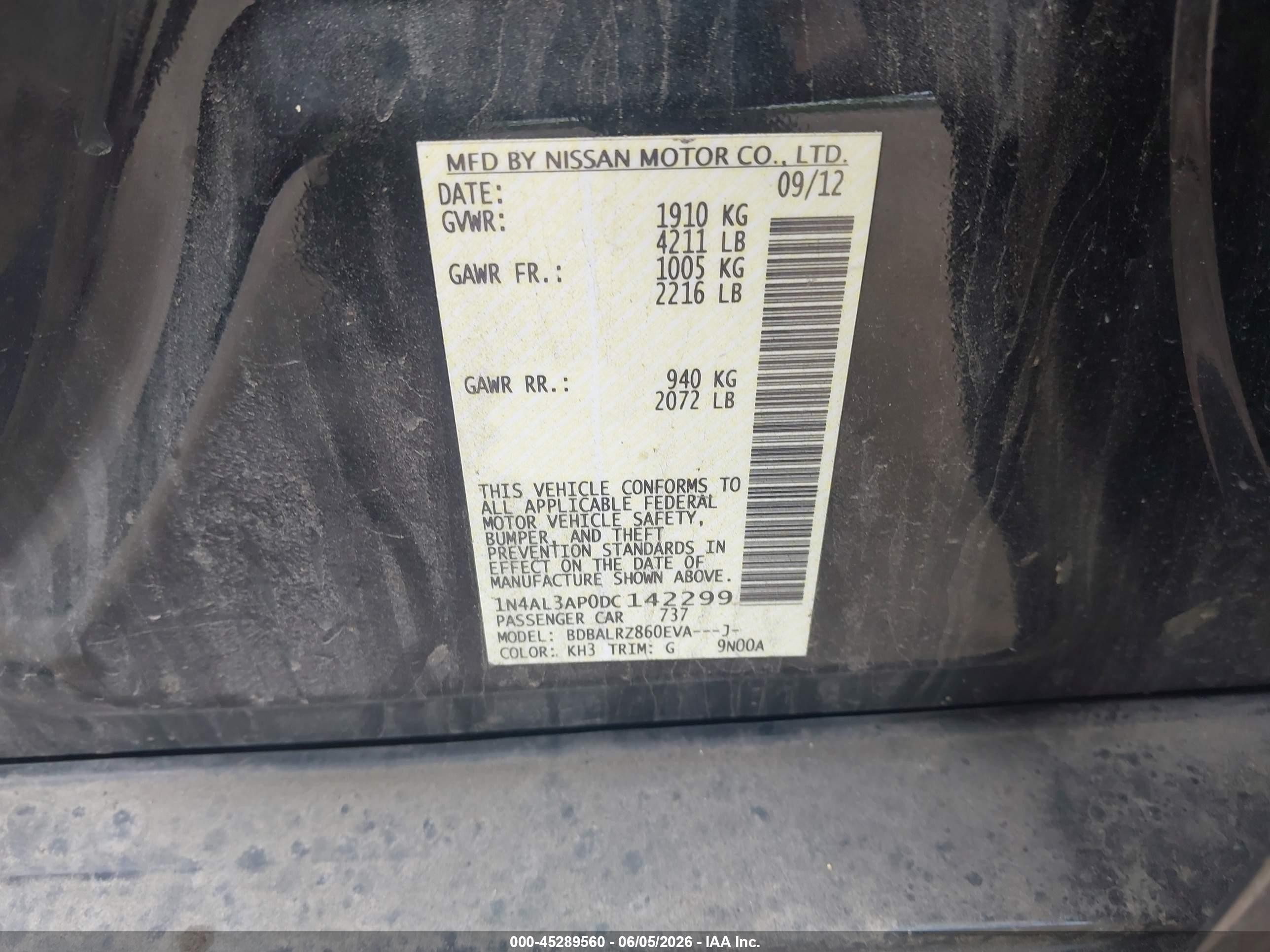 2013 Nissan Altima 2.5 S Black vin: 1N4AL3AP0DC142299