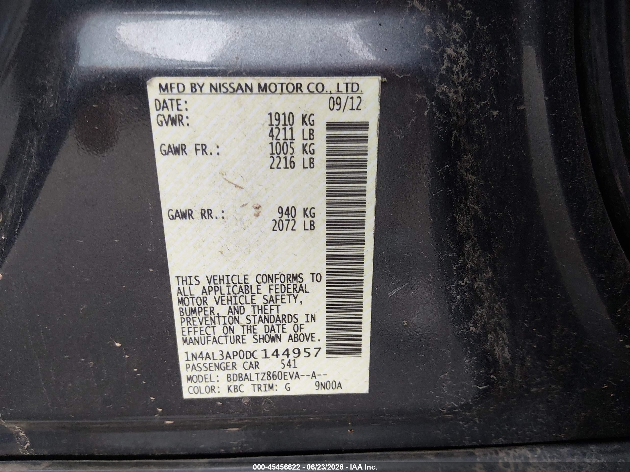 2013 Nissan Altima 2.5 Sv Gray vin: 1N4AL3AP0DC144957