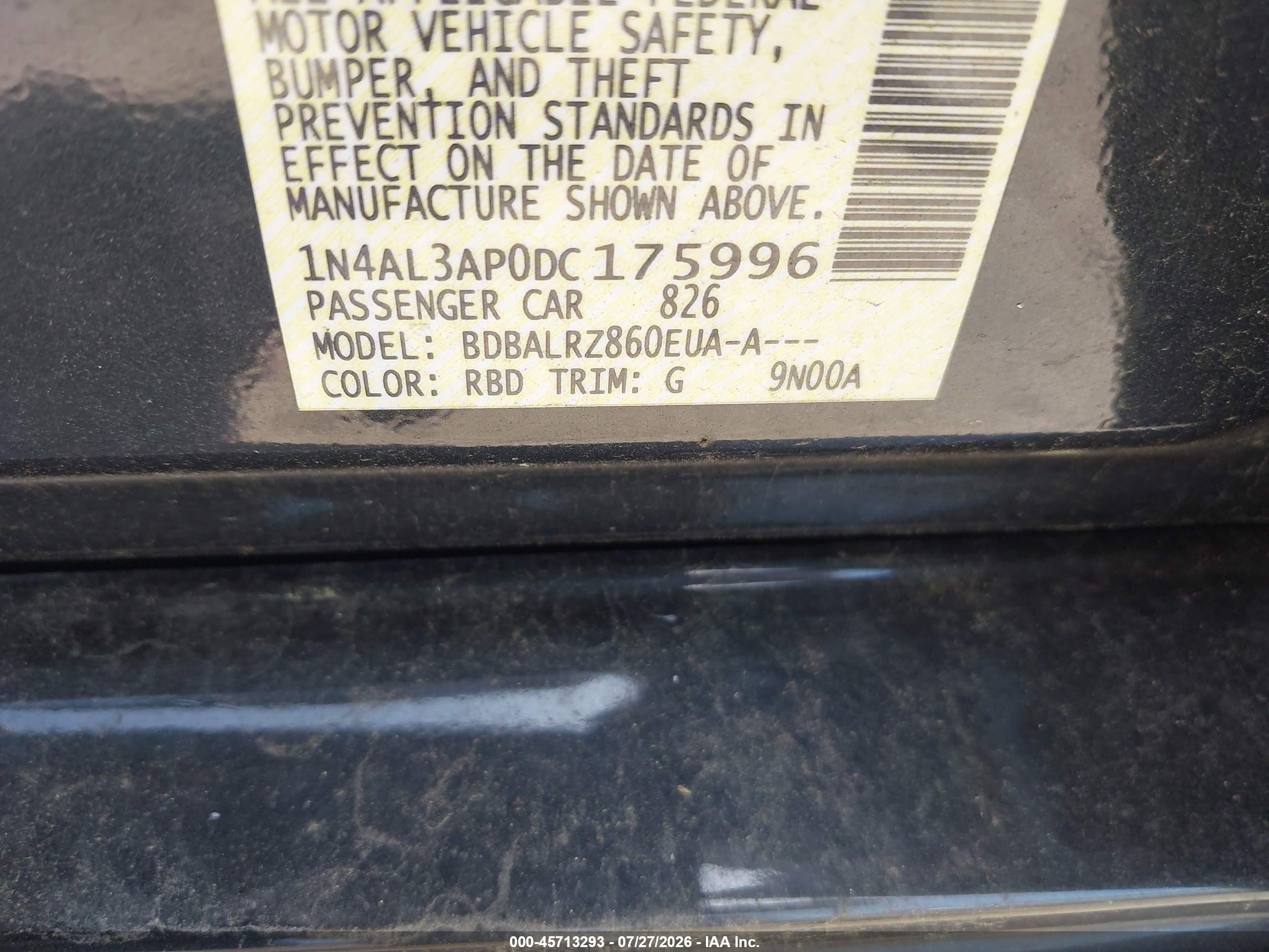 2013 Nissan Altima 2.5 S Blue vin: 1N4AL3AP0DC175996