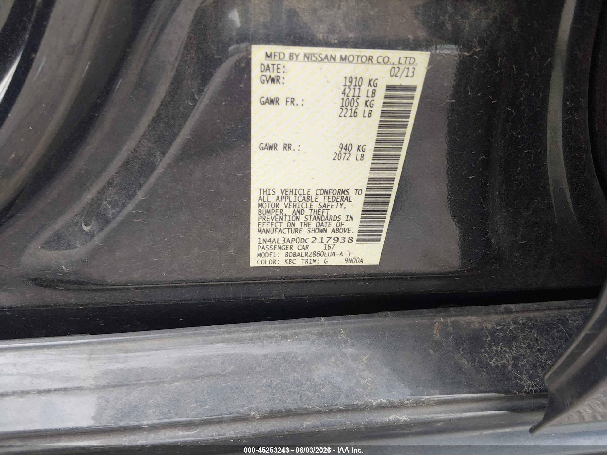 2013 Nissan Altima 2.5 S Gray vin: 1N4AL3AP0DC217938