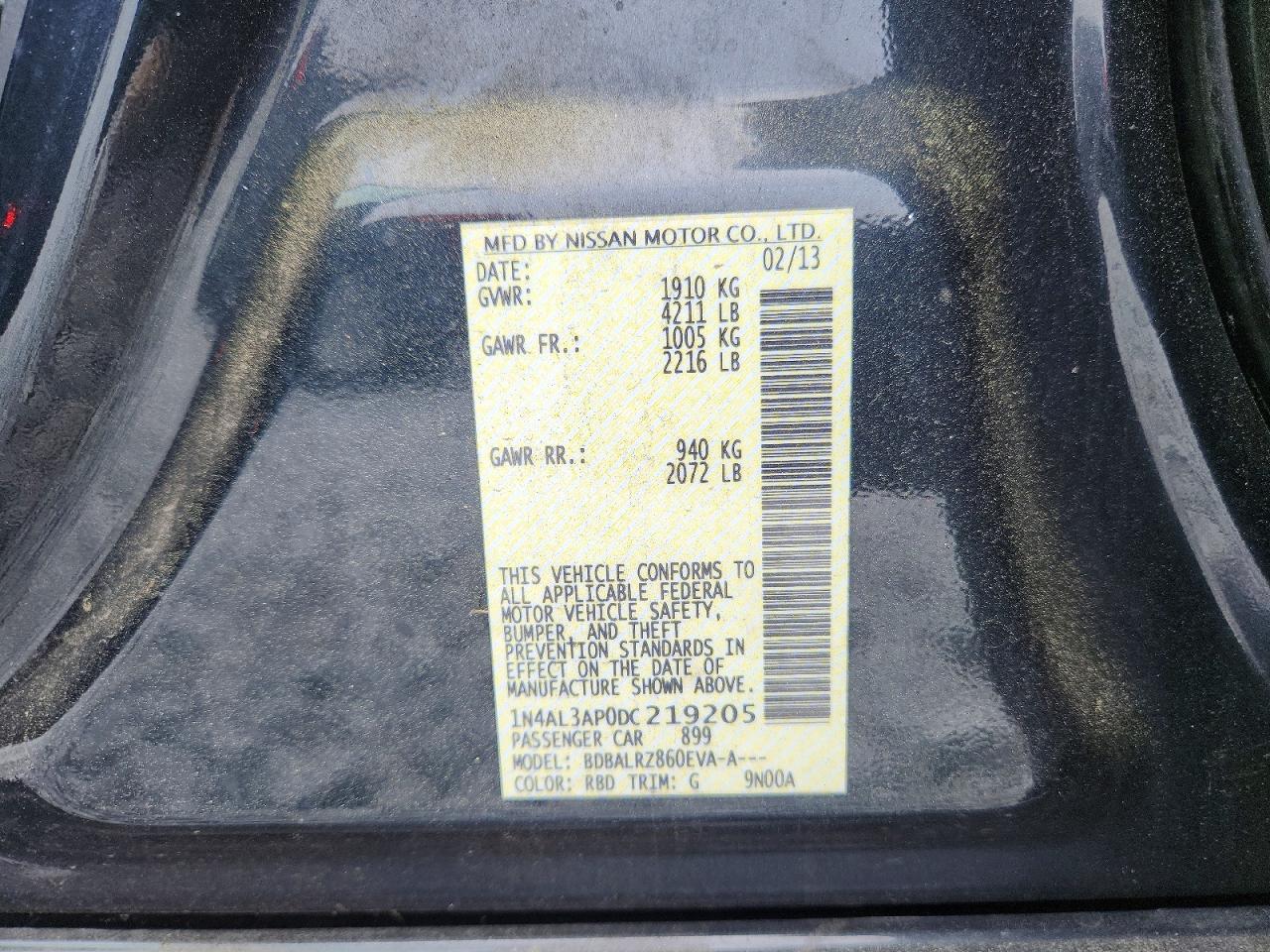 2013 Nissan Altima 2.5 Gray vin: 1N4AL3AP0DC219205