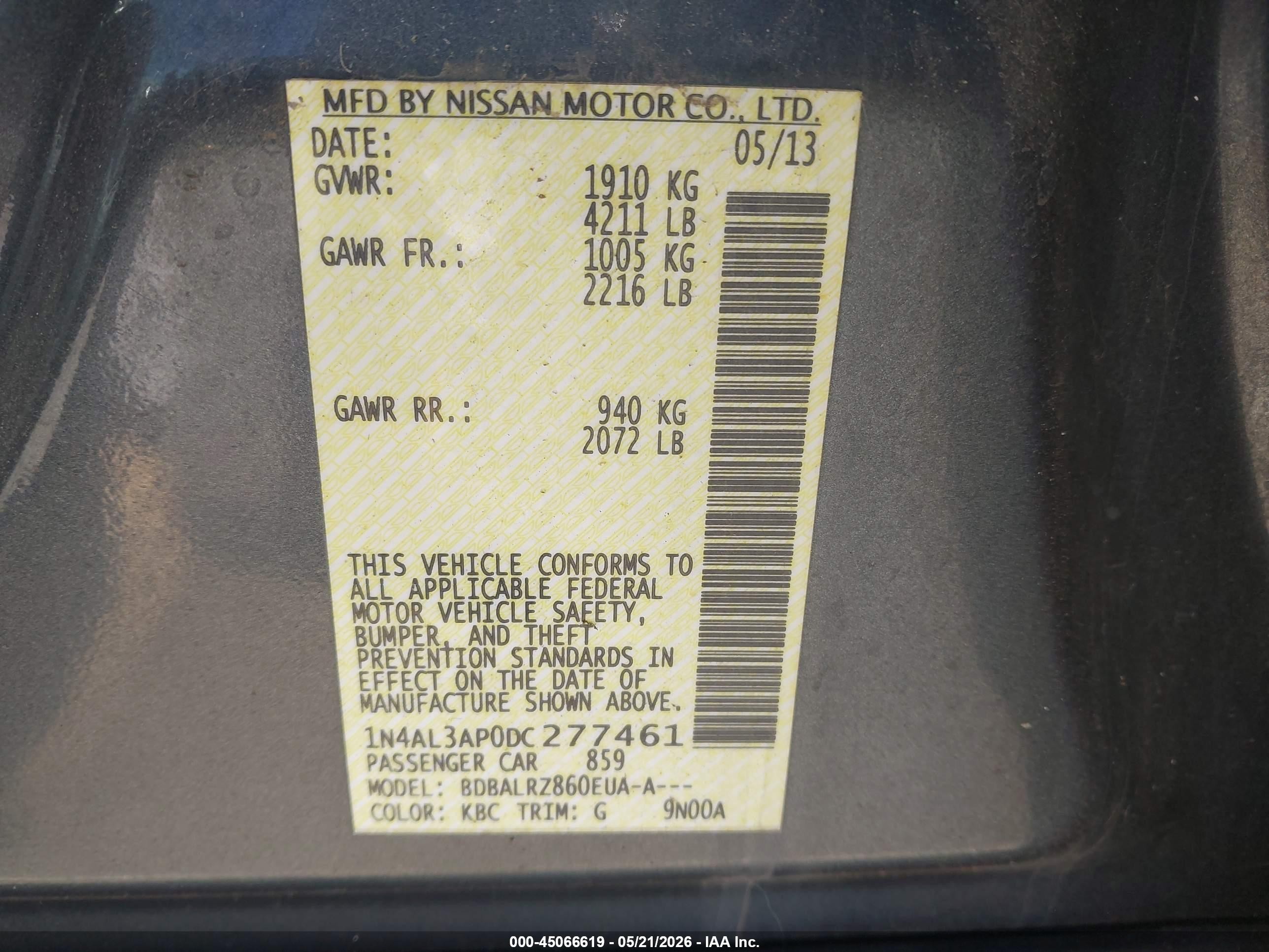 2013 Nissan Altima 2.5 S Gray vin: 1N4AL3AP0DC277461